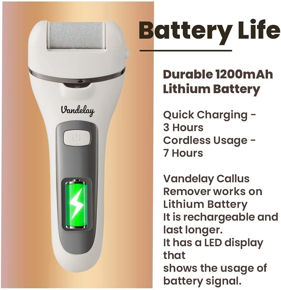 سوهان پدیکور شارژی وندلی (UK) مدل CQR-FC800 برای پا | اسکرابر پا برای پوست مرده | دارای 3 سری غلتکی برای از بین بردن پوست مرده | دستگاه پدیکور | سفید