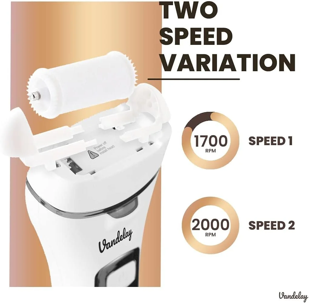 سوهان پدیکور شارژی وندلی (UK) مدل CQR-FC800 برای پا | اسکرابر پا برای پوست مرده | دارای 3 سری غلتکی برای از بین بردن پوست مرده | دستگاه پدیکور | سفید