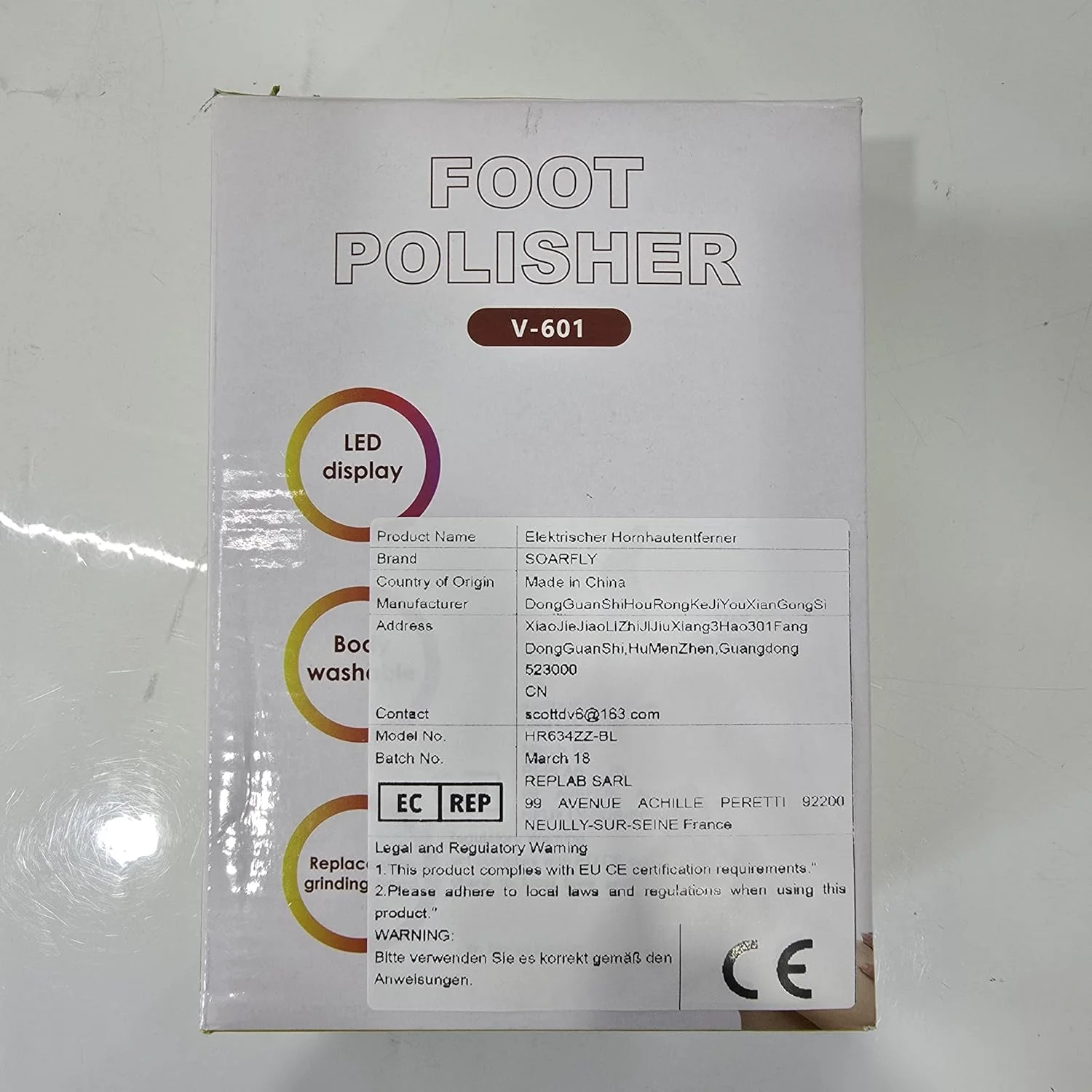 سوهان برقی پینه SOARFLY، سوهان برقی پینه پا با 3 غلتک تعویضی و 2 سرعت، دستگاه ضد آب IPX7 حذف پینه پا، قابل شارژ برای مراقبت از پا و دست، آبی