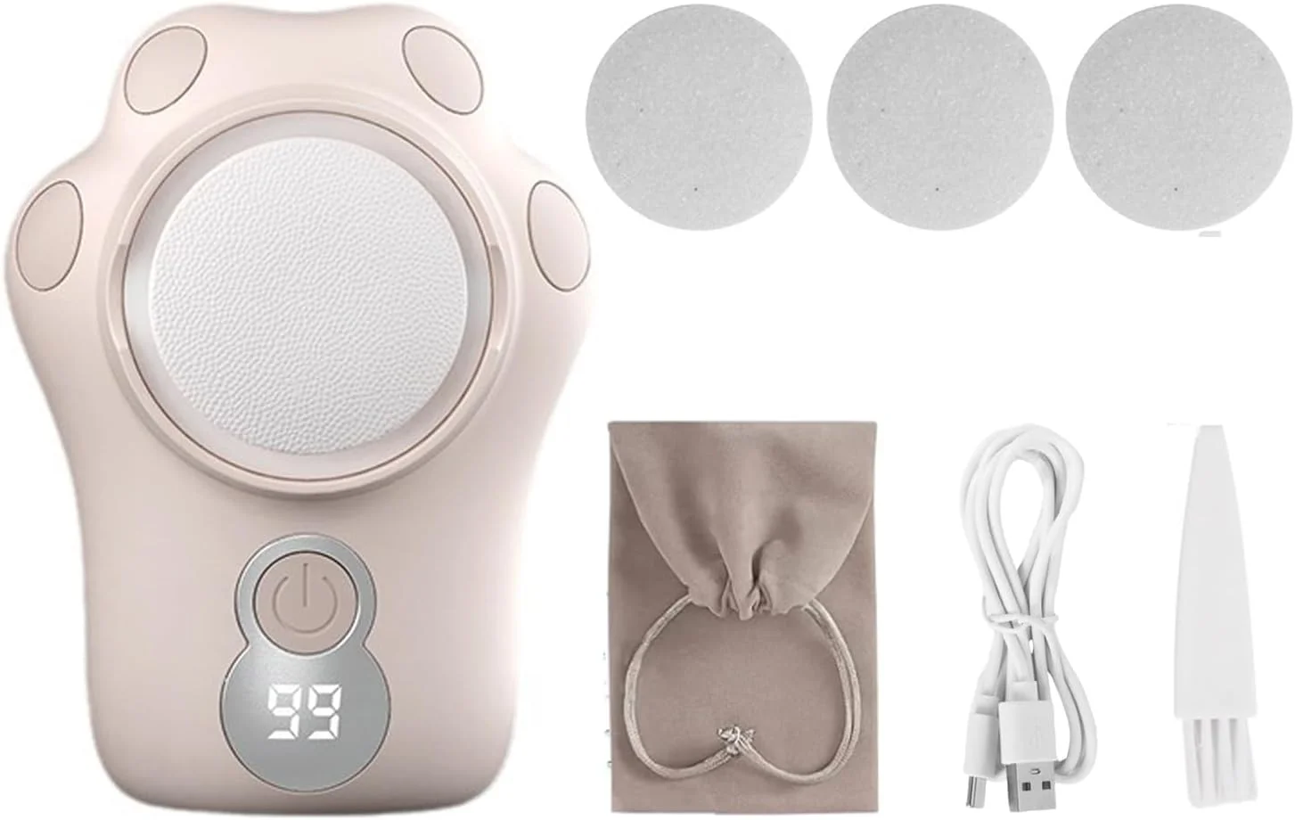 دستگاه سوهان برقی پا Xinbarber، ابزار پدیکور قابل شارژ، سوهان برقی کوچک هوشمند پا برای از بین بردن پینه، ترک پاشنه پا و پوست مرده به همراه 3 چرخ سنباده و 3 سرعت