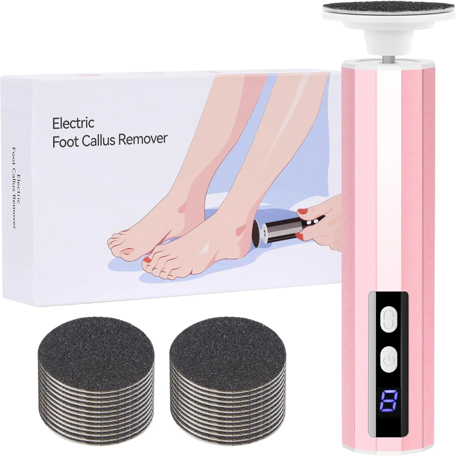 سوهان برقی پدیکور Whsdo - دارای 9 سرعت، سمباده پا به همراه دیسک های سمباده ای تعویضی، ابزار پدیکور و مانیکور شارژی و مناسب برای از بین بردن پوست های مرده، خشک، ترک خورده و پینه بسته