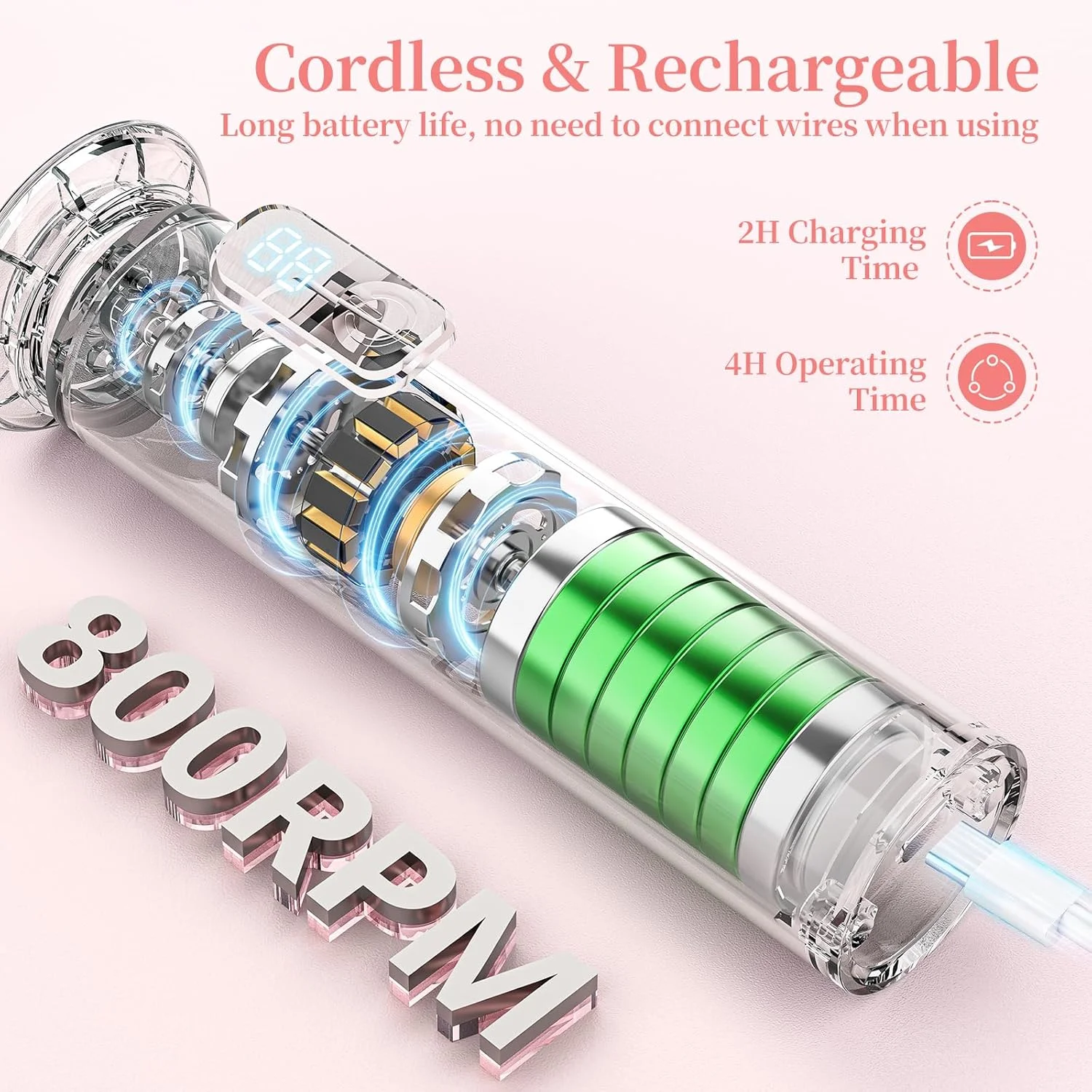 سوهان برقی پا یوتلیت، از بین برنده پوست سخت بدون سیم، ابزار حرفه ای پدیکور، سمباده برقی پا برای از بین بردن پوست مرده و پینه های ترک خورده