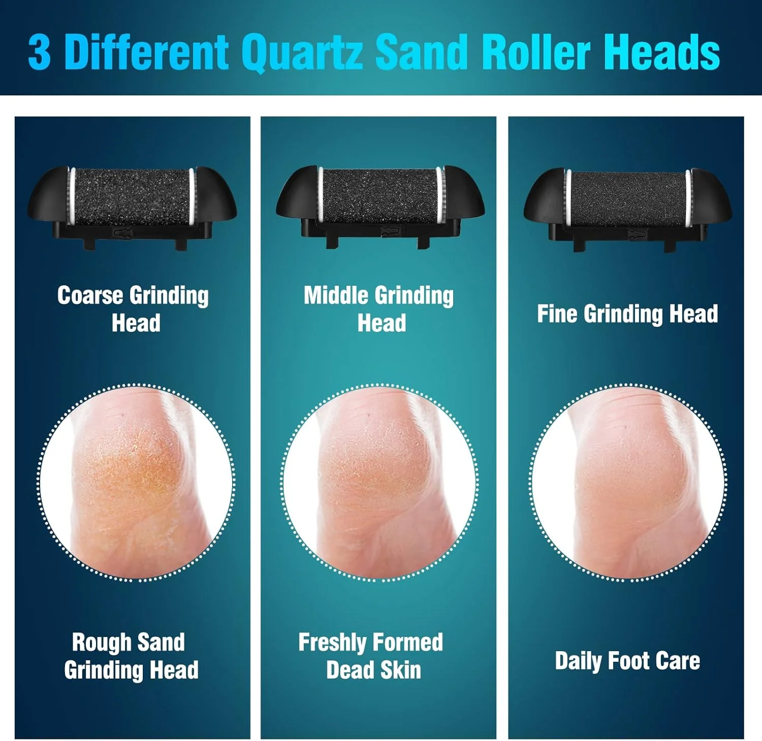 سوهان برقی پدیکور یوییکی برای از بین بردن پینه پا، اسکرابر برقی پا برای از بین بردن پوست مرده، ست پدیکور 16 در 1 برای پوست مرده و پاشنه ترک خورده یا دست های زبر با 3 سری غلتکی 2 سرعته (مشکی)