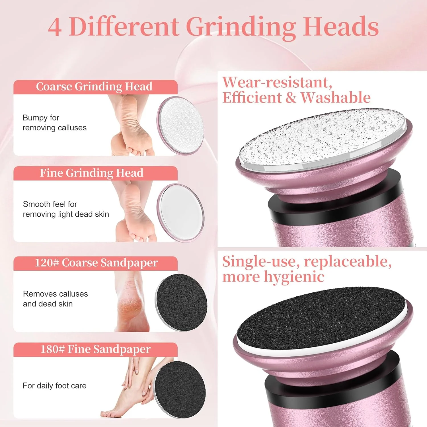 سوهان برقی پا یوتلیت، از بین برنده پوست سخت بدون سیم، ابزار حرفه ای پدیکور، سمباده برقی پا برای از بین بردن پوست مرده و پینه های ترک خورده