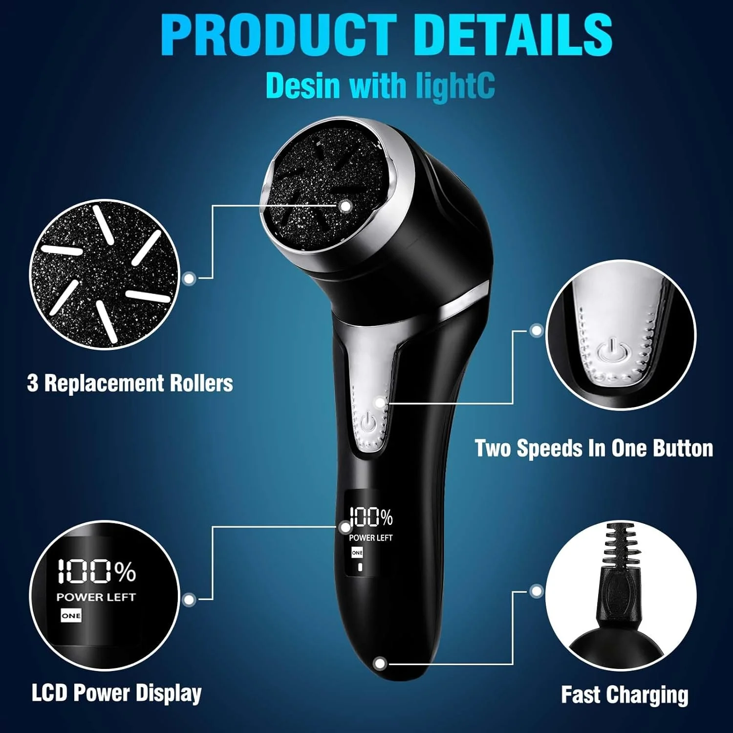 سوهان برقی پدیکور و از بین برنده پینه پا یوایکی سوهان برقی پدیکور و از بین برنده پینه پا یوایکی