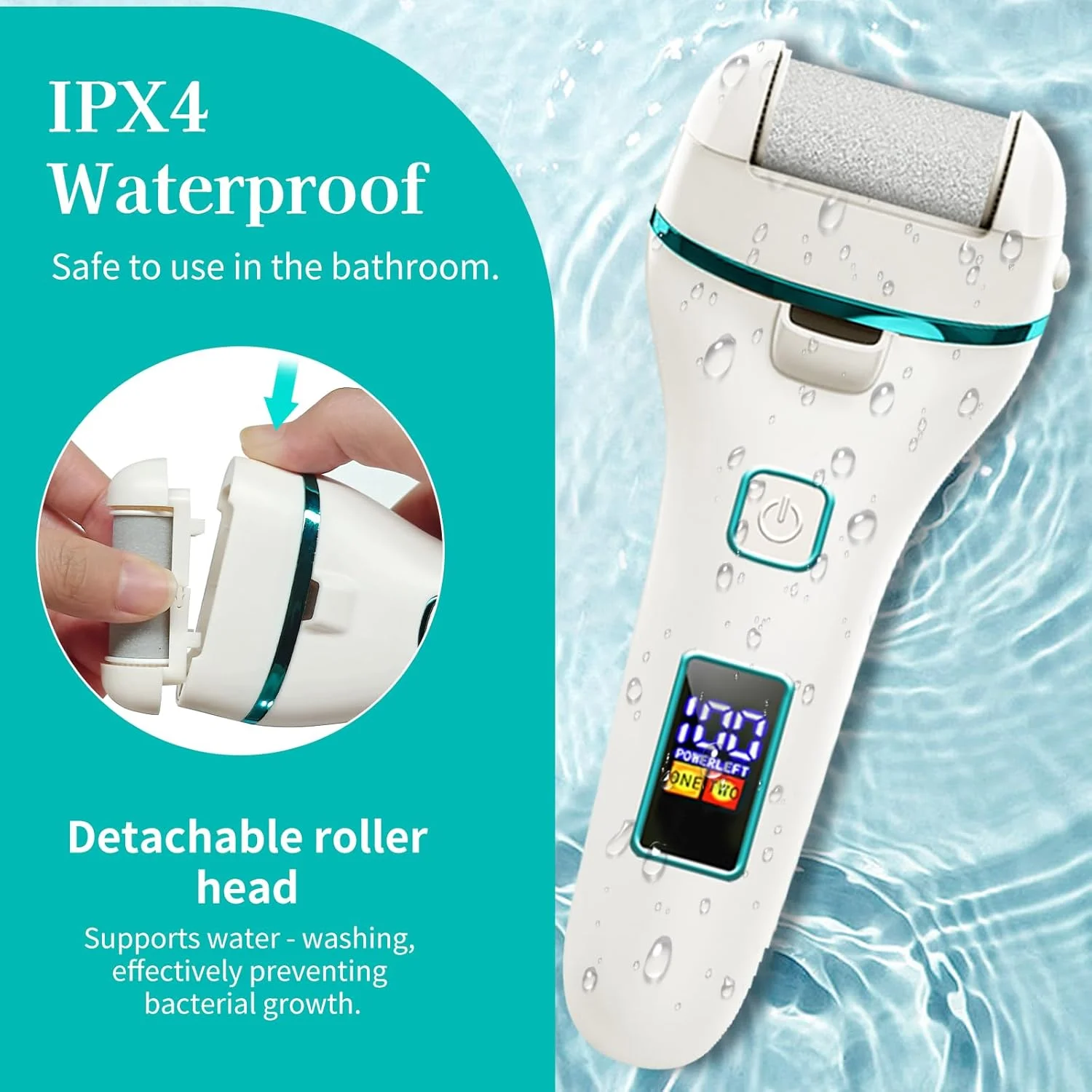 سوهان برقی پینه یسیمولا، دستگاه برقی از بین بردن پینه پا با 3 غلتک تعویضی، چراغ LED و نشانگر، 2 سرعت، مجموعه مراقبت از پا قابل شارژ برای از بین بردن پینه