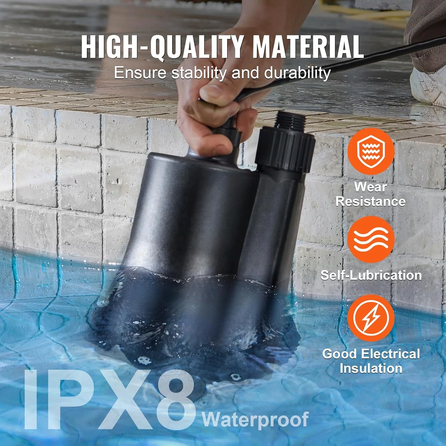 پمپ آب VEVOR - پمپ چند منظوره، 1/3 اسب بخار، جریان بالا 2450 GPH، ارتفاع 3 فوت، پمپ لجن کش مستغرق پمپ آب قابل حمل با سیم برق 10 فوتی برای تخلیه آب پمپ آب VEVOR - پمپ چند منظوره، 1/3 اسب بخار، جریان بالا 2450 GPH، ارتفاع 3 فوت، پمپ لجن کش مستغرق پمپ آب قابل حمل با سیم برق 10 فوتی برای تخلیه آب