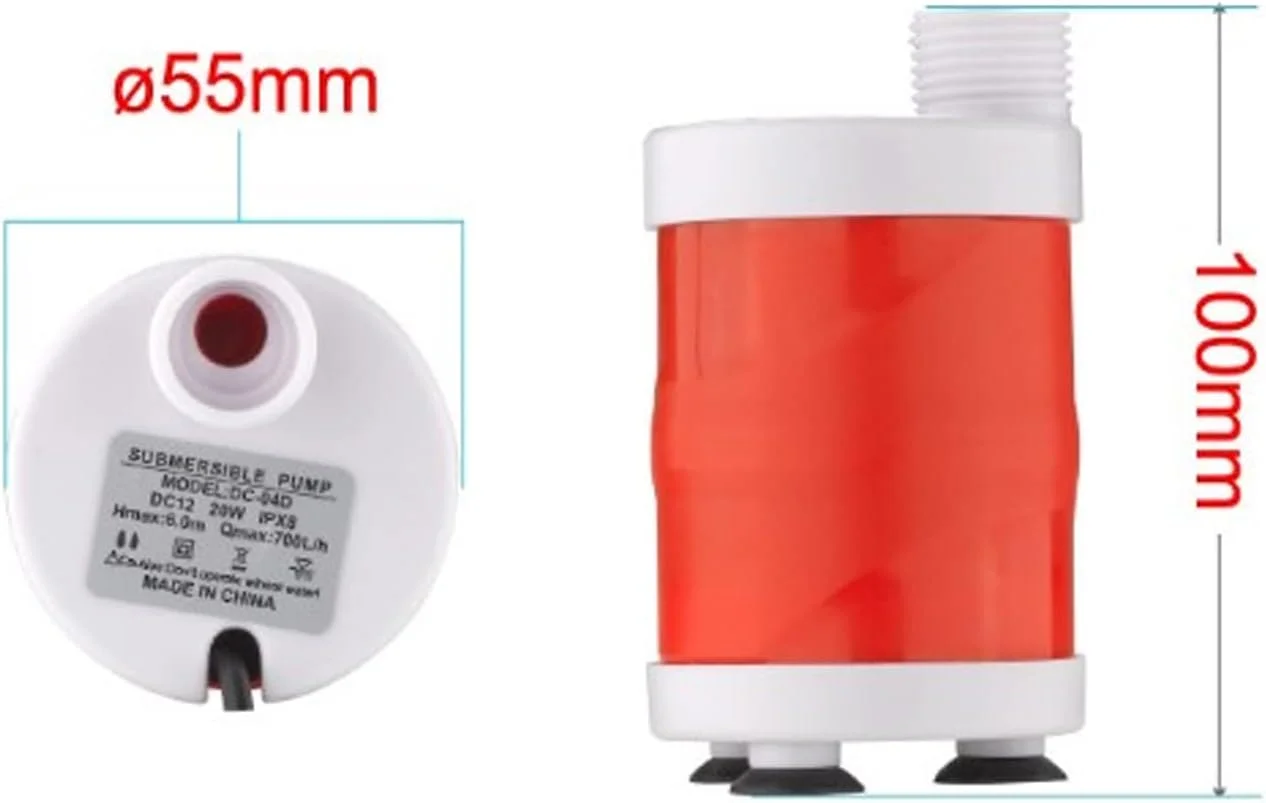 پمپ شناور سایریسورا، ارتفاع تخلیه 6 متر، موتور براشلس DC، ولتاژ 12 ولت، توان 20 وات، 700 لیتر در ساعت، کم صدا برای مصارف خانگی پمپ شناور سایریسورا، ارتفاع تخلیه 6 متر، موتور براشلس DC، ولتاژ 12 ولت، توان 20 وات، 700 لیتر در ساعت، کم صدا برای مصارف خانگی