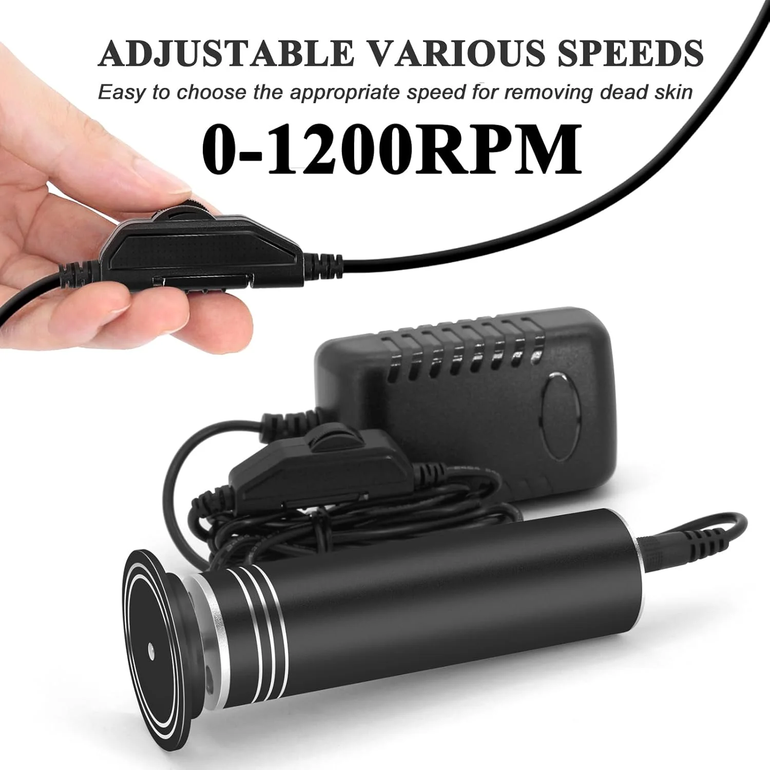 سوهان برقی پا برای از بین بردن پینه (سرعت قابل تنظیم) سوهان برقی حرفه ای پا، سمباده پا، سنگ پا برقی برای پوست های مرده، ابزار پدیکور با 60 عدد کاغذ سنباده قابل تعویض، مشکی سوهان برقی پا برای از بین بردن پینه (سرعت قابل تنظیم) سوهان برقی حرفه ای پا، سمباده پا، سنگ پا برقی برای پوست های مرده، ابزار پدیکور با 60 عدد کاغذ سنباده قابل تعویض، مشکی
