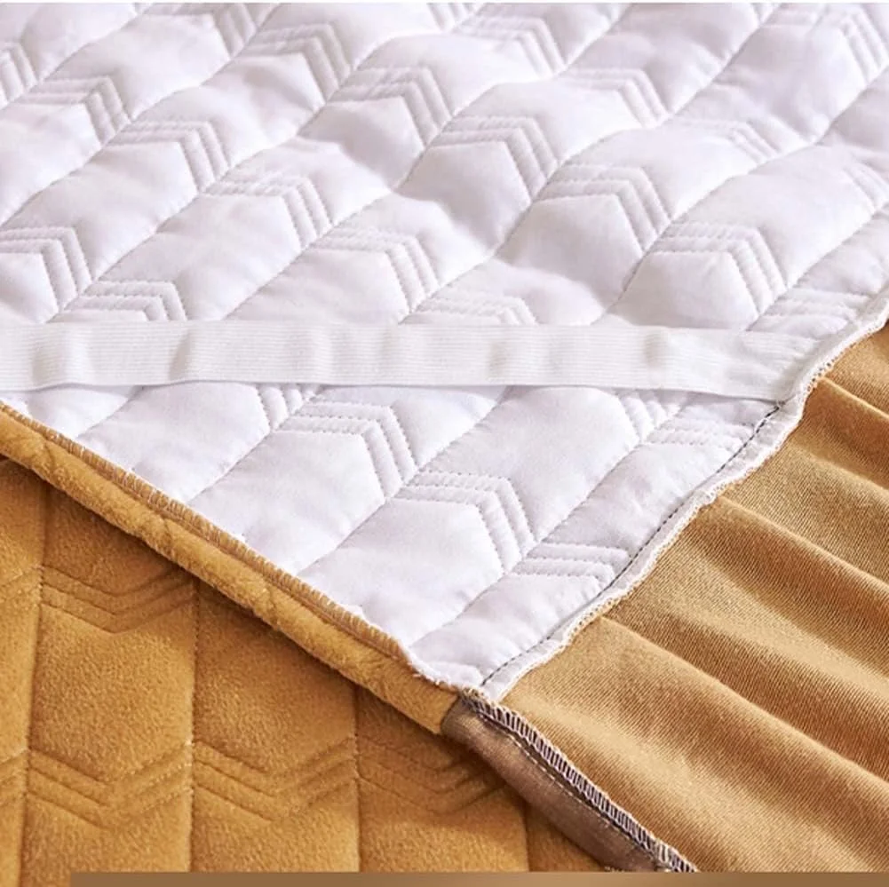 ست روتختی دامن چین دار 3 تکه، ملحفه تخت با دامن، دامن تخت سایز کینگ، روتختی دامن چین دار، دامن تخت چین دار کامل، روکش دامن تخت، با 2 روبالشی (C,180x220CM/71x87in)