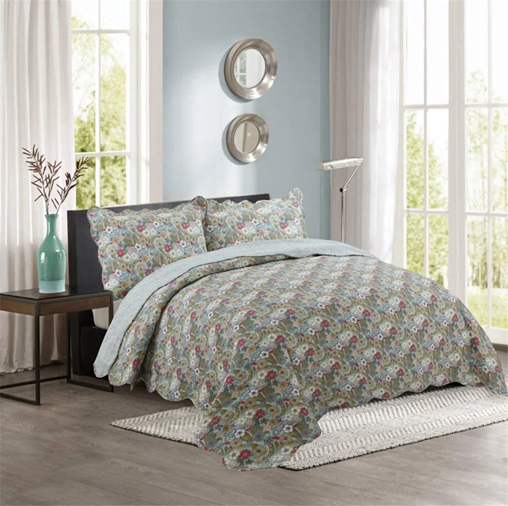 ست روتختی سه تکه پلی استر 230 * 250 سانتی متر رو تختی لحاف تکه دوزی شده تخت دو نفره