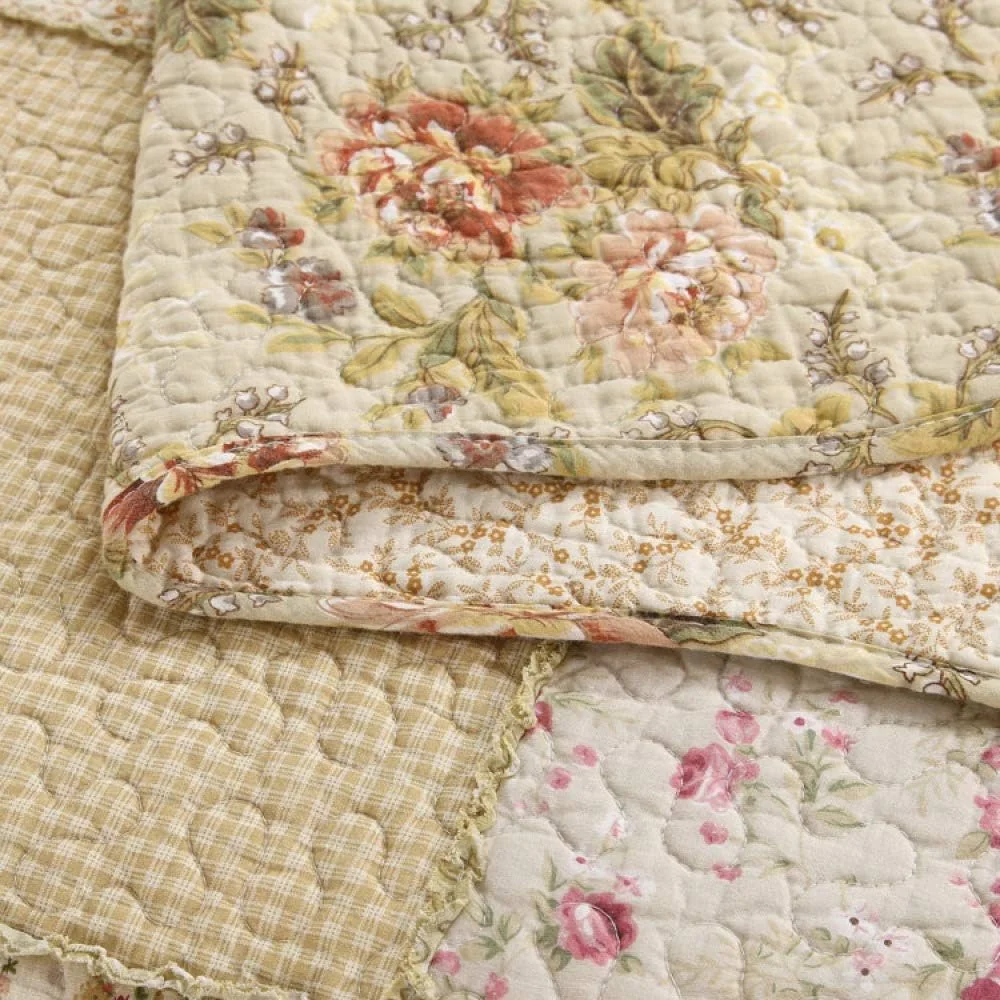 روتختی تابستانی لحافی دونفره سایز 230x250 سانتی متر، ست 3 تکه، ملحفه های پنبه ای تکه دوزی شده، لحاف سبک وزن، روکش تزئینی تخت خواب، لحاف-230x250 سانتی متر، لحاف-کینگ 230cm*250cm