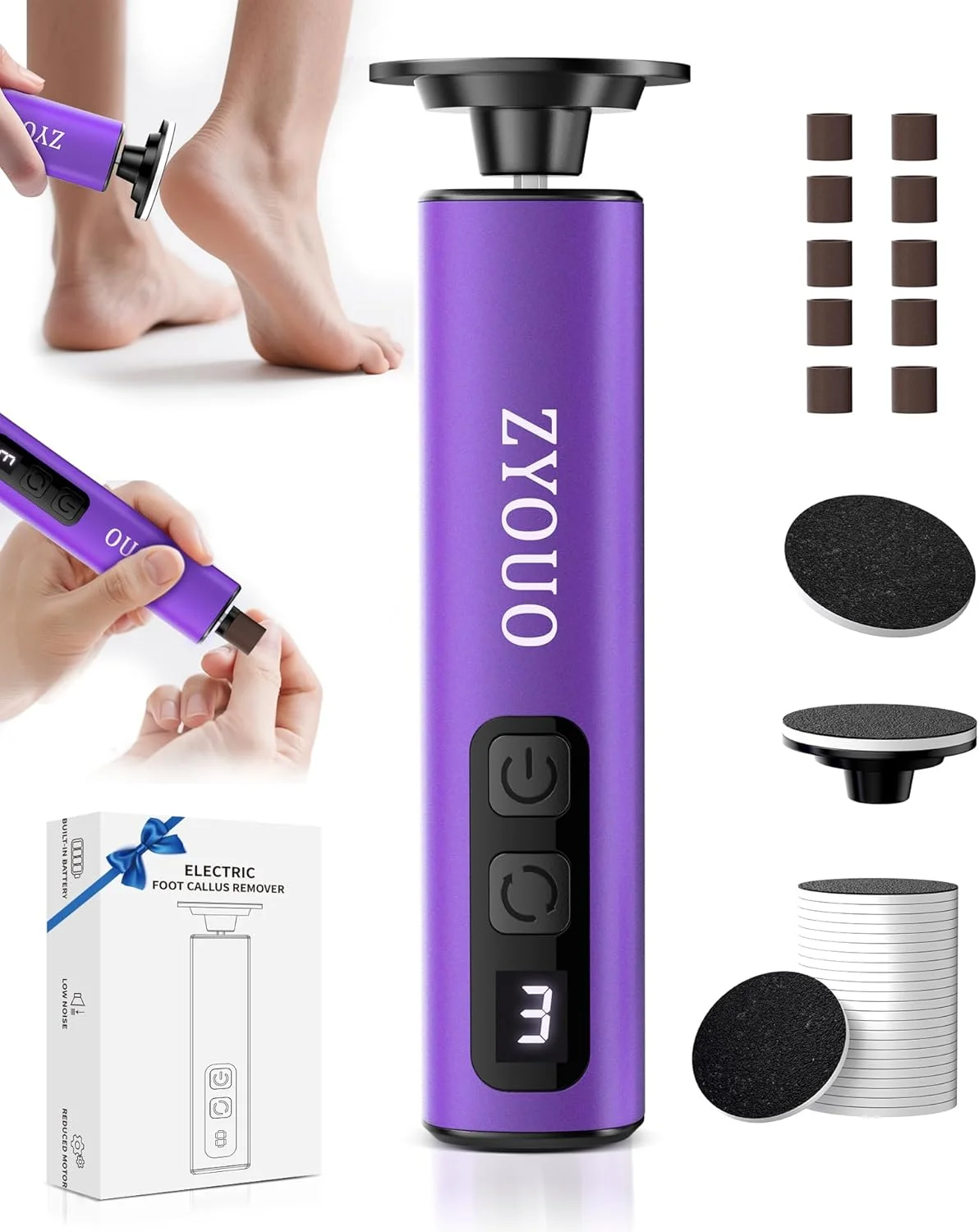 سوهان برقی پدیکور ZYOUO، شارژی و قابل حمل، دارای باتری 1800mAh، 1-9 درجه تنظیم سرعت، مناسب برای پدیکور، مراقبت از ناخن، استفاده در منزل و مسافرت سوهان برقی پدیکور ZYOUO، شارژی و قابل حمل، دارای باتری 1800mAh، 1-9 درجه تنظیم سرعت، مناسب برای پدیکور، مراقبت از ناخن، استفاده در منزل و مسافرت