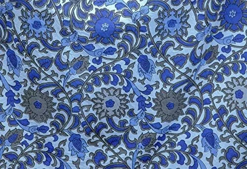 اندیا آرتز روتختی هندی India Arts طرح آفتابگردان نخی، آبی-خاکستری