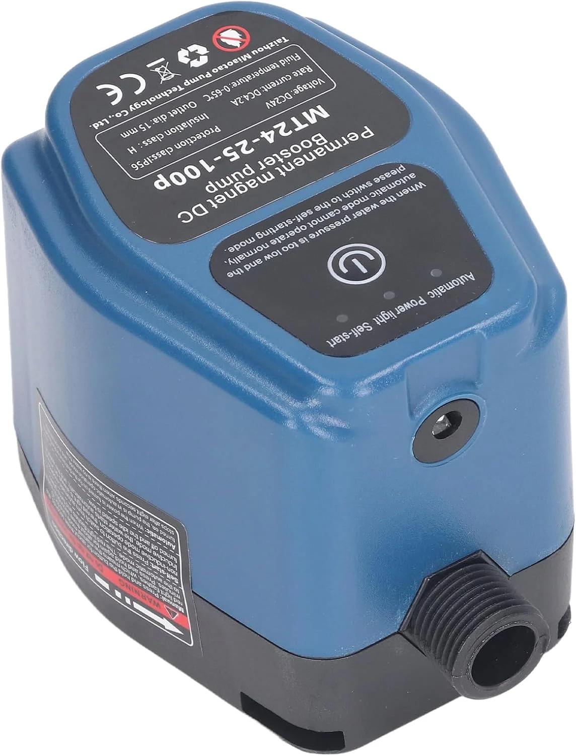پمپ فشار آب Eacam مدل 100W 24V 25L IP56 با حسگر هوشمند، موتور براشلس اتوماتیک، صدای کم و کنترل دوگانه برای باغ ها و کشاورزی (دوشاخه GB (100-240V))