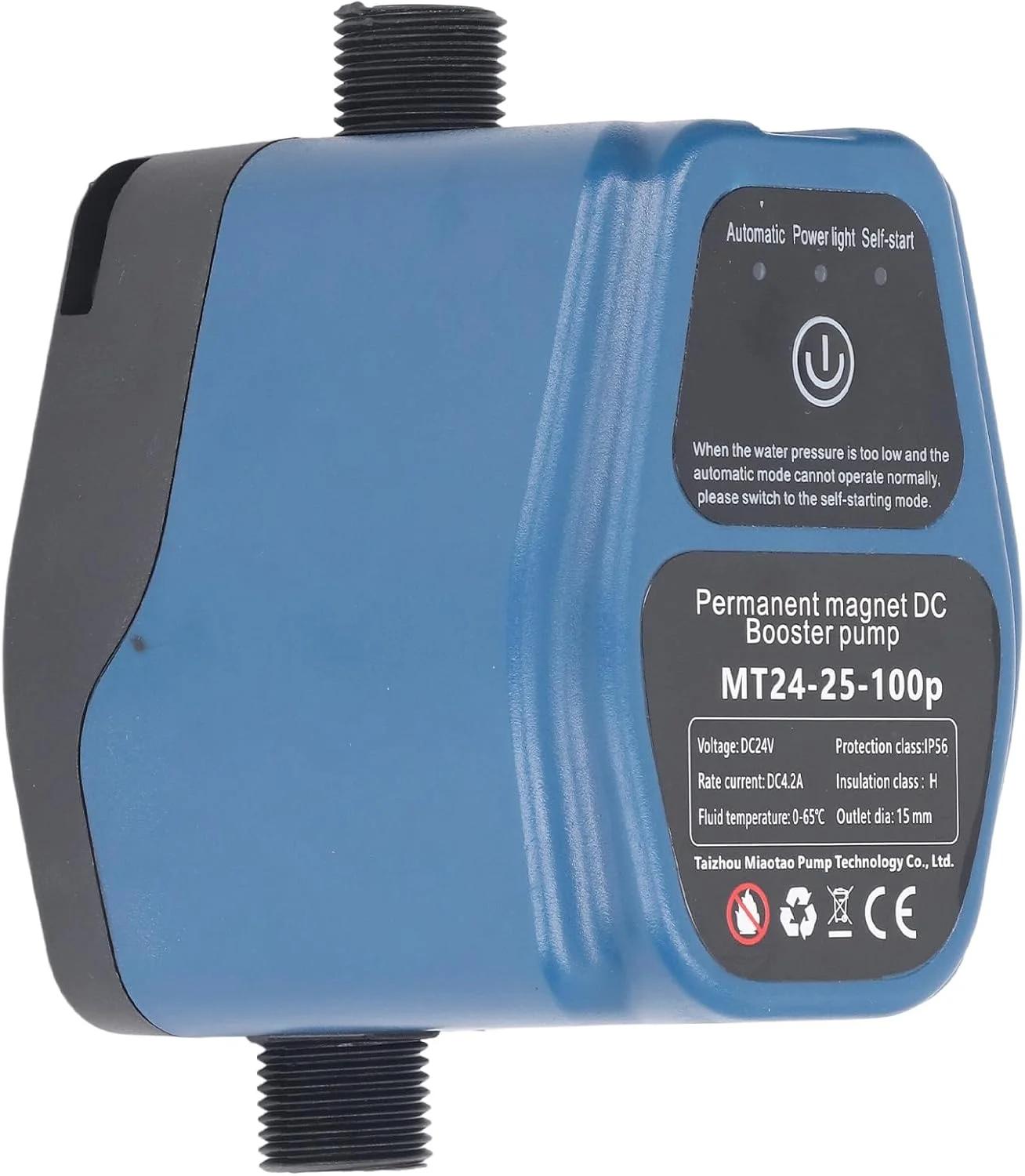 پمپ فشار آب Eacam مدل 100W 24V 25L IP56 با حسگر هوشمند، موتور براشلس اتوماتیک، صدای کم و کنترل دوگانه برای باغ ها و کشاورزی (دوشاخه GB (100-240V))