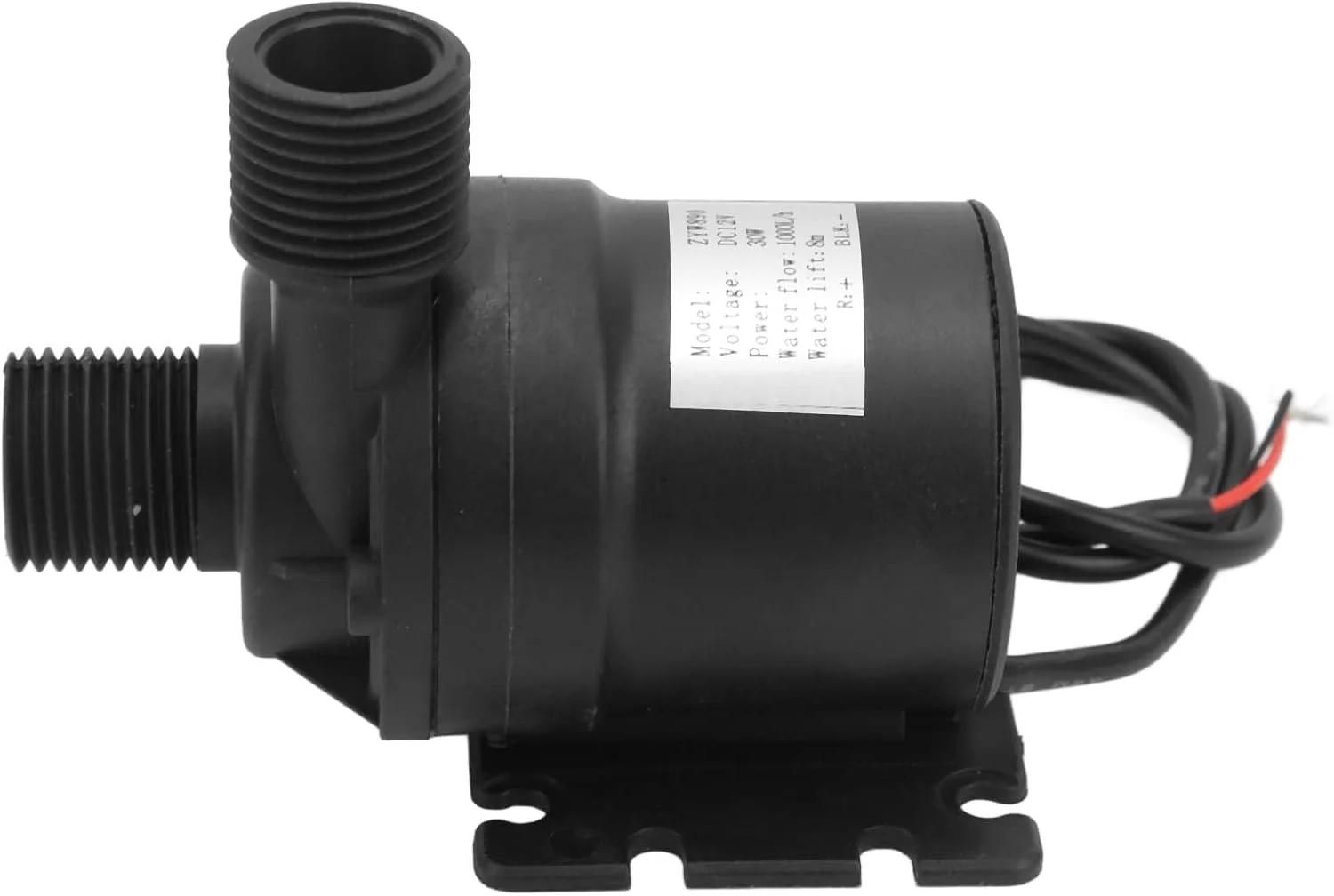 پمپ آب بدون جاروبک Fockety DC12V، 30 وات، ارتفاع 8 متر، بی صدا، غوطه ور، مناسب آکواریوم ماهی، سیستم هیدروپونیک، حوضچه های مجسمه ای و دکوراسیون منزل