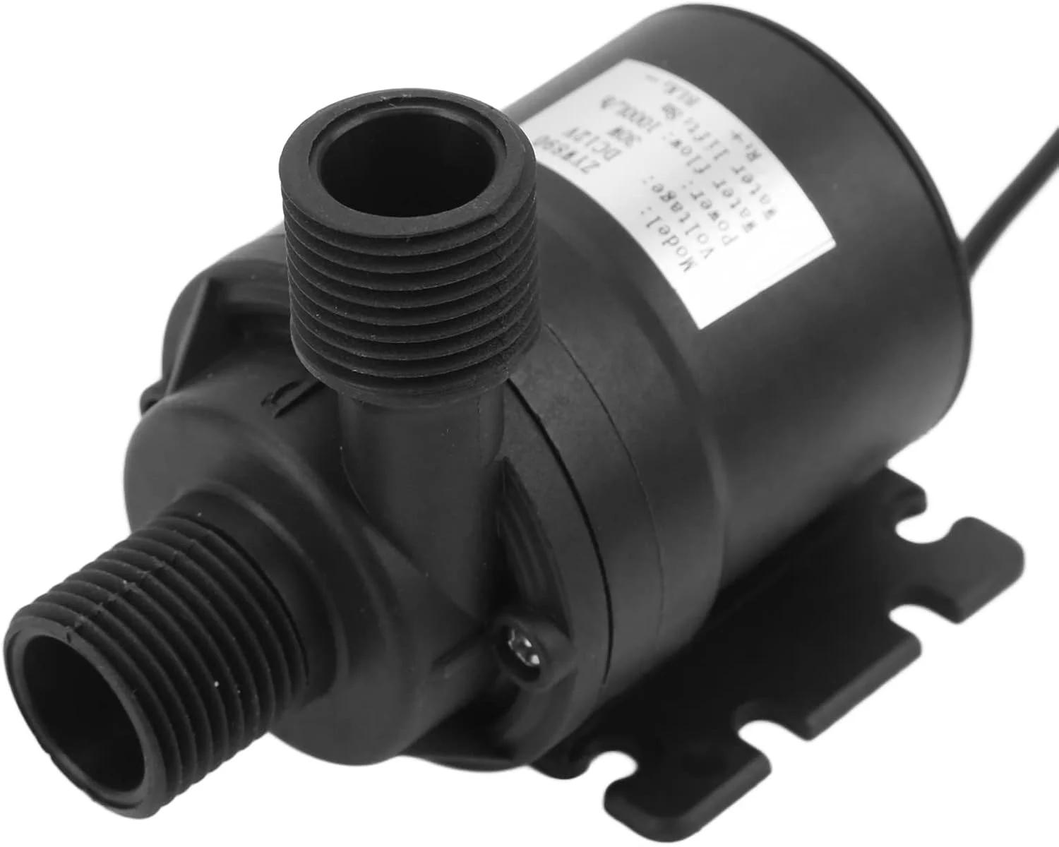 پمپ آب بدون جاروبک Fockety DC12V، 30 وات، ارتفاع 8 متر، بی صدا، غوطه ور، مناسب آکواریوم ماهی، سیستم هیدروپونیک، حوضچه های مجسمه ای و دکوراسیون منزل