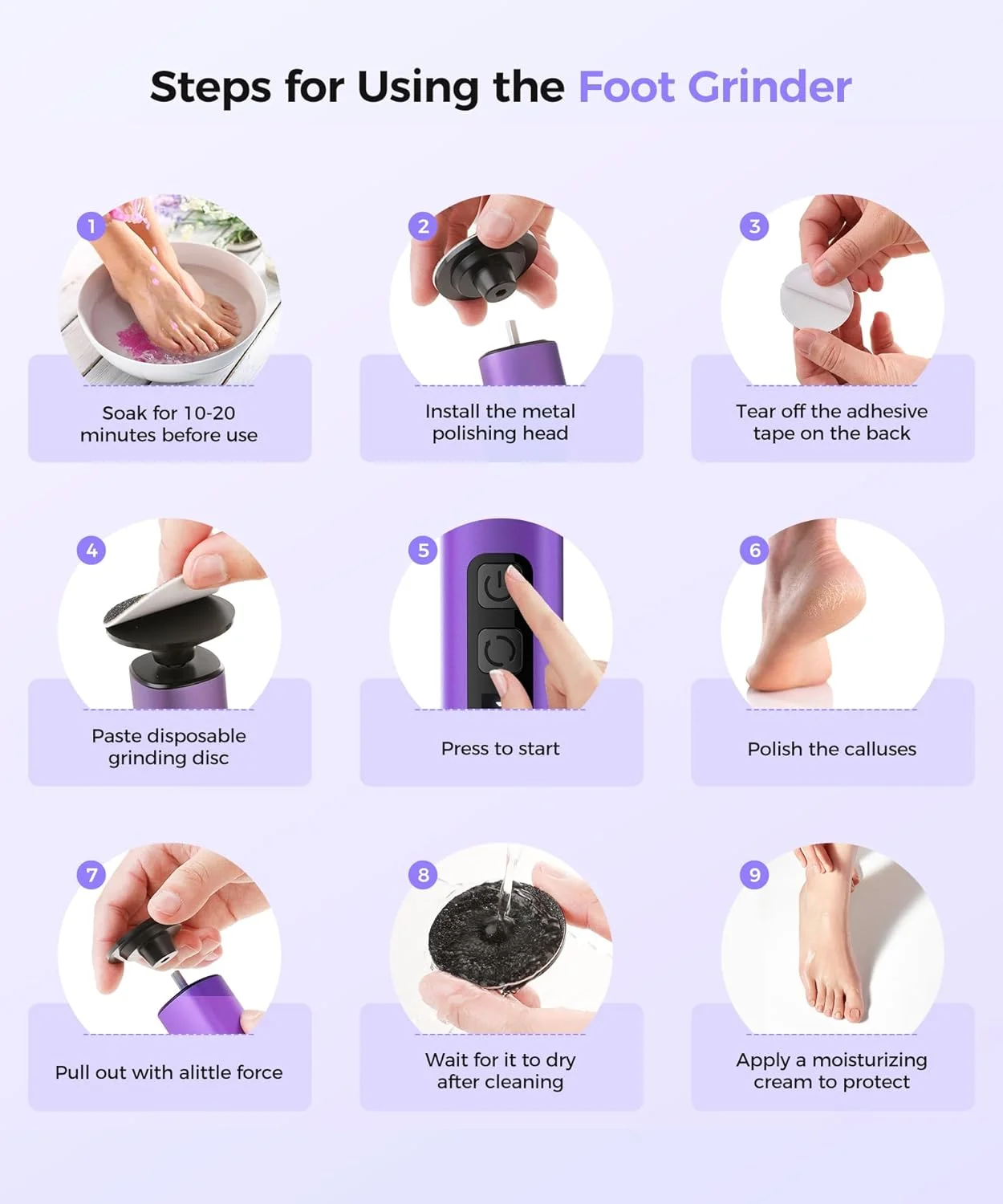 سوهان برقی پدیکور ZYOUO، شارژی و قابل حمل، دارای باتری 1800mAh، 1-9 درجه تنظیم سرعت، مناسب برای پدیکور، مراقبت از ناخن، استفاده در منزل و مسافرت سوهان برقی پدیکور ZYOUO، شارژی و قابل حمل، دارای باتری 1800mAh، 1-9 درجه تنظیم سرعت، مناسب برای پدیکور، مراقبت از ناخن، استفاده در منزل و مسافرت