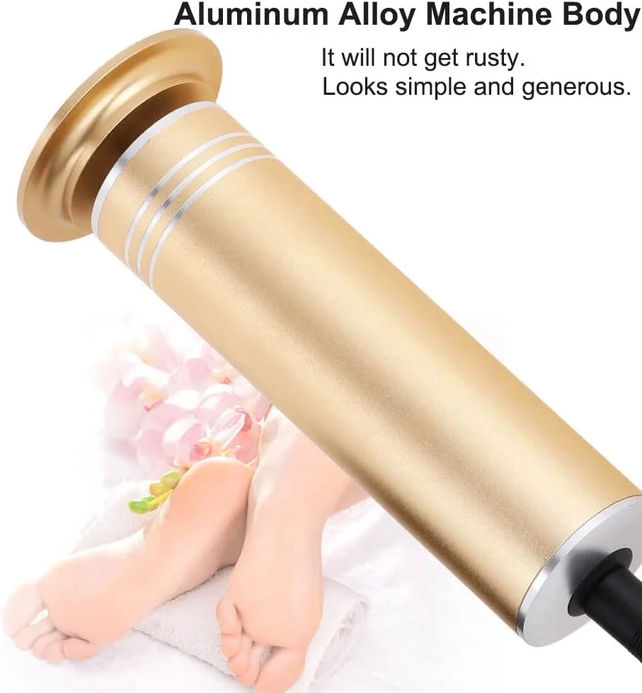 دستگاه الکتریکی از بین برنده پینه پا ونکستک با سرعت قابل تنظیم به همراه 60 عدد دیسک سمباده ای قابل تعویض (طلایی)