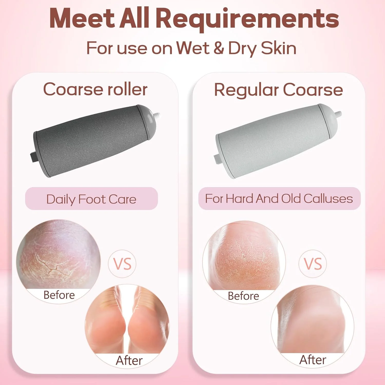 دستگاه سوهان پدیکور برقی زابول، ابزار پدیکور شارژی برای از بین بردن پینه پا، سوهان برقی پا، مراقبت از پا برای از بین بردن پوست خشک، سفت و مرده، هدیه ایده آل (صورتی)