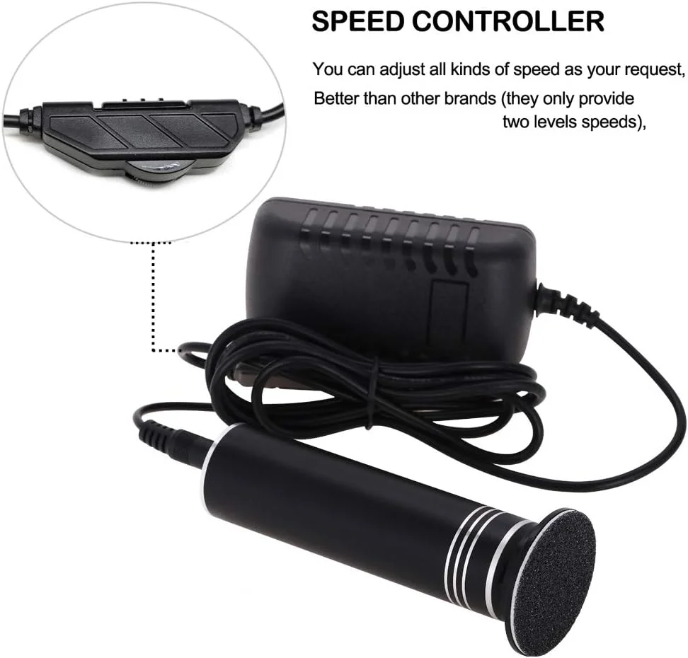 دستگاه الکتریکی از بین برنده پینه پا ونکستک با سرعت قابل تنظیم به همراه 60 عدد دیسک سمباده ای قابل تعویض (مشکی)