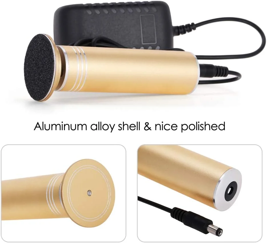 دستگاه الکتریکی از بین برنده پینه پا ونکستک با سرعت قابل تنظیم به همراه 60 عدد دیسک سمباده ای قابل تعویض (طلایی)