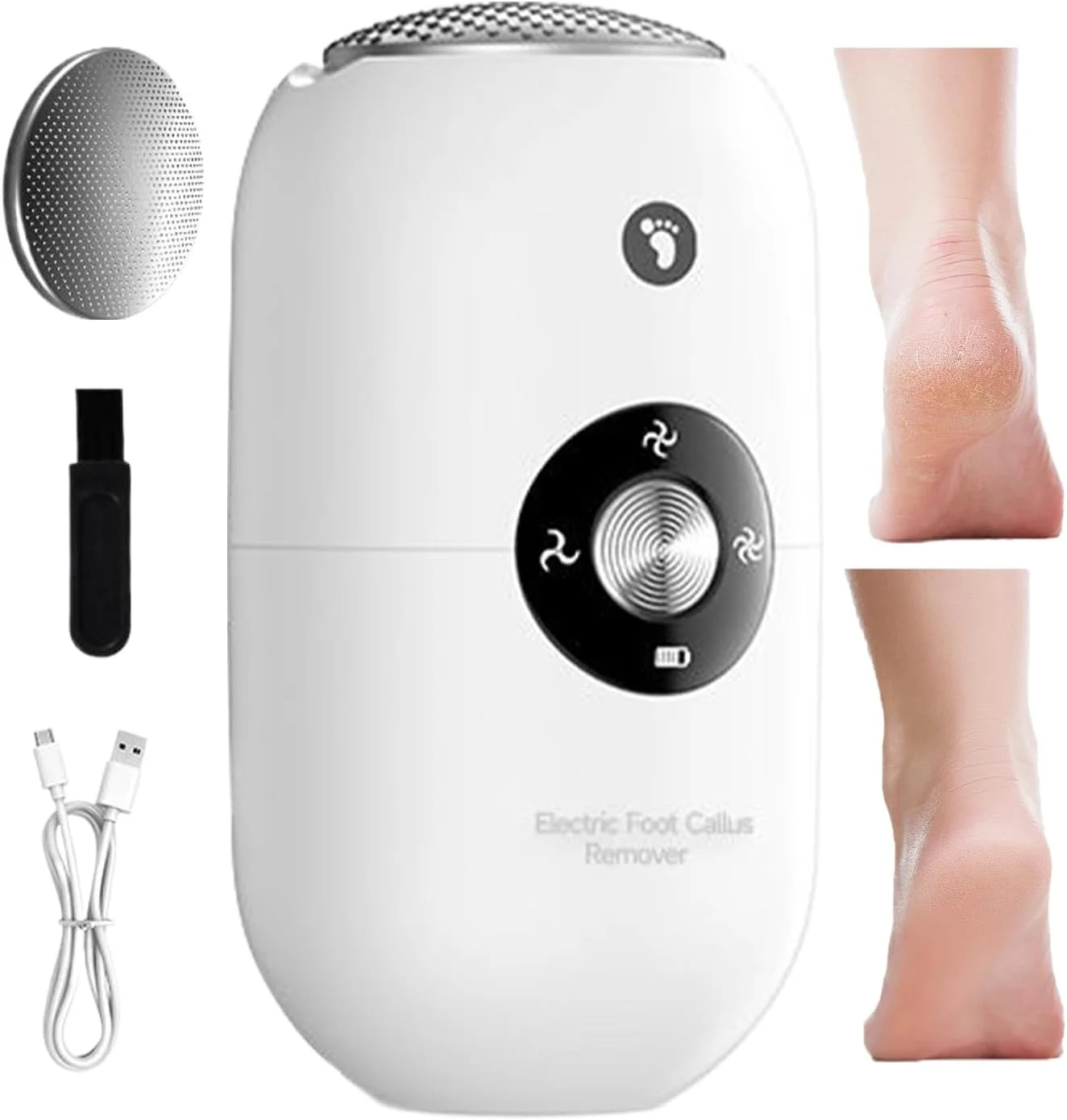 سوهان برقی پا برای از بین بردن پینه | اسکرابر برقی ضد آب با باتری قابل شارژ، خراشنده حرفه ای برای پوست خشک و مرده، پدیکور خانگی
