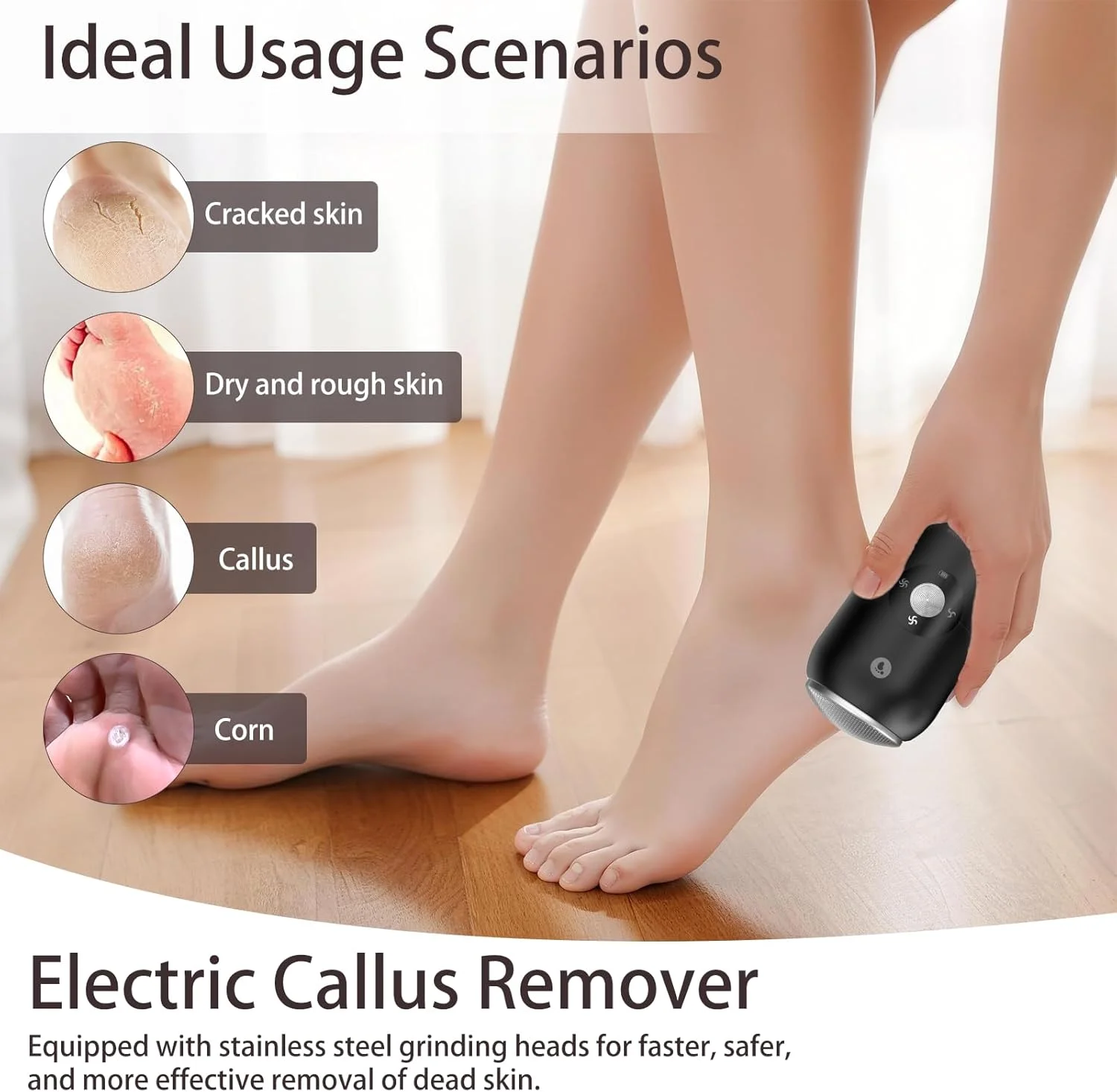 Hard Skin Remover Foot Electric File, Callus Remover for Feet, Rechargeable Foot Grinder with Three Speed Settings, Ideal Pedicure Set for Foot Care, Dry Skin and Callus Removal,Matte Black Hard Skin Remover Foot Electric File, Callus Remover for Feet, Rechargeable Foot Grinder with Three Speed Settings, Ideal Pedicure Set for Foot Care, Dry Skin and Callus Removal,Matte Black