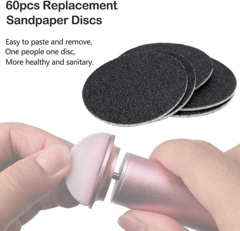 دستگاه الکتریکی از بین برنده پینه پا ونکستک با سرعت قابل تنظیم و 60 عدد دیسک سمباده ای قابل تعویض (صورتی)