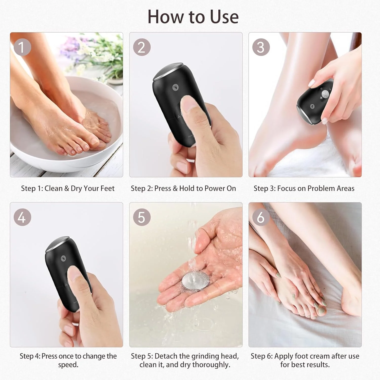 Hard Skin Remover Foot Electric File, Callus Remover for Feet, Rechargeable Foot Grinder with Three Speed Settings, Ideal Pedicure Set for Foot Care, Dry Skin and Callus Removal,Matte Black Hard Skin Remover Foot Electric File, Callus Remover for Feet, Rechargeable Foot Grinder with Three Speed Settings, Ideal Pedicure Set for Foot Care, Dry Skin and Callus Removal,Matte Black