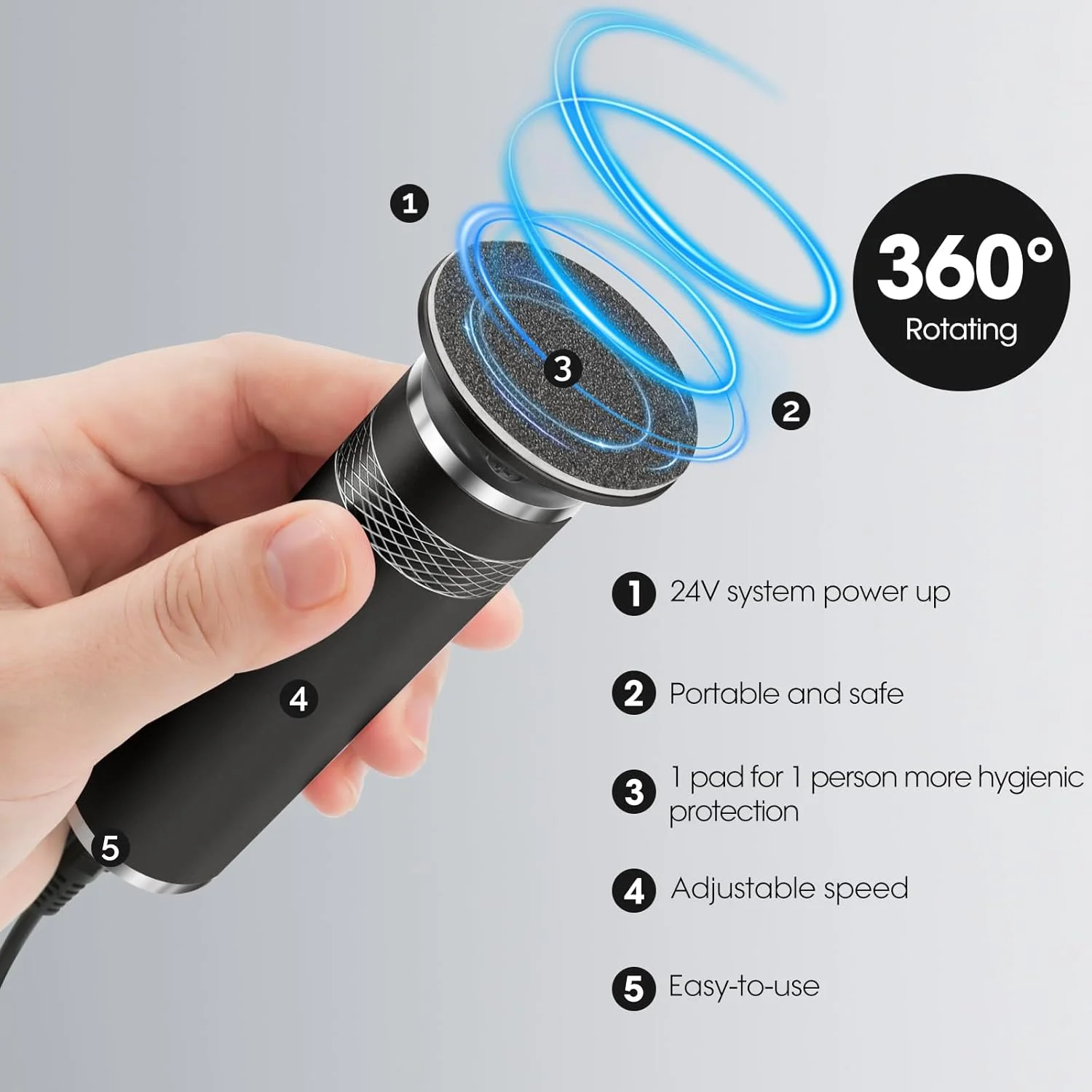 سوهان برقی پینه پا ارتقا یافته، فایل پا با سرعت قابل تنظیم، ابزار پدیکور با 60 دیسک سمباده برای از بین بردن پوست مرده، پوست ترک خورده و پوست خشک، هدیه ایده آل - مشکی سوهان برقی پینه پا ارتقا یافته، فایل پا با سرعت قابل تنظیم، ابزار پدیکور با 60 دیسک سمباده برای از بین بردن پوست مرده، پوست ترک خورده و پوست خشک، هدیه ایده آل - مشکی