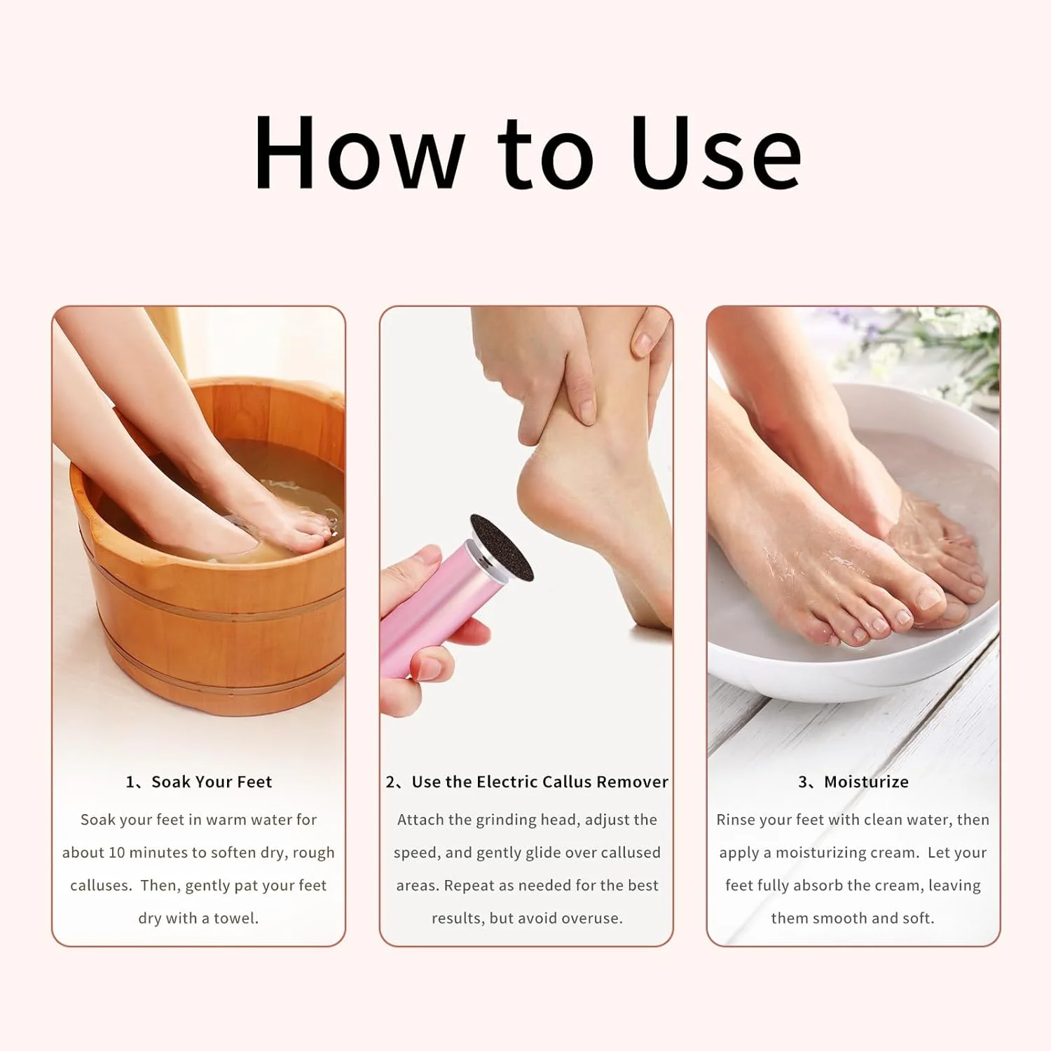 سوهان برقی پدیکور توروکو، سوهان پا با سرعت قابل تنظیم برای از بین بردن پوست مرده و پاشنه های ترک خورده، ابزار حرفه ای پدیکور با 60 عدد دیسک سمباده، مراقبت بدون درد پا برای آقایان و بانوان (صورتی) سوهان برقی پدیکور توروکو، سوهان پا با سرعت قابل تنظیم برای از بین بردن پوست مرده و پاشنه های ترک خورده، ابزار حرفه ای پدیکور با 60 عدد دیسک سمباده، مراقبت بدون درد پا برای آقایان و بانوان (صورتی)