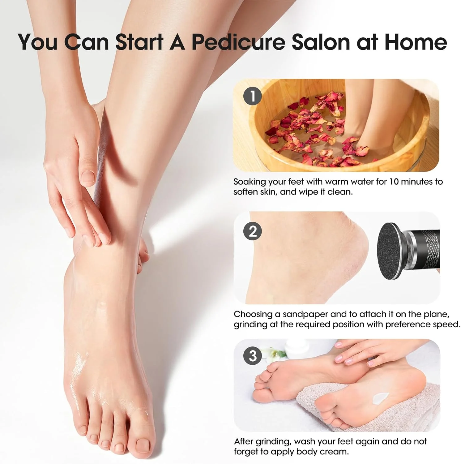 سوهان برقی پینه پا ارتقا یافته، فایل پا با سرعت قابل تنظیم، ابزار پدیکور با 60 دیسک سمباده برای از بین بردن پوست مرده، پوست ترک خورده و پوست خشک، هدیه ایده آل - مشکی سوهان برقی پینه پا ارتقا یافته، فایل پا با سرعت قابل تنظیم، ابزار پدیکور با 60 دیسک سمباده برای از بین بردن پوست مرده، پوست ترک خورده و پوست خشک، هدیه ایده آل - مشکی