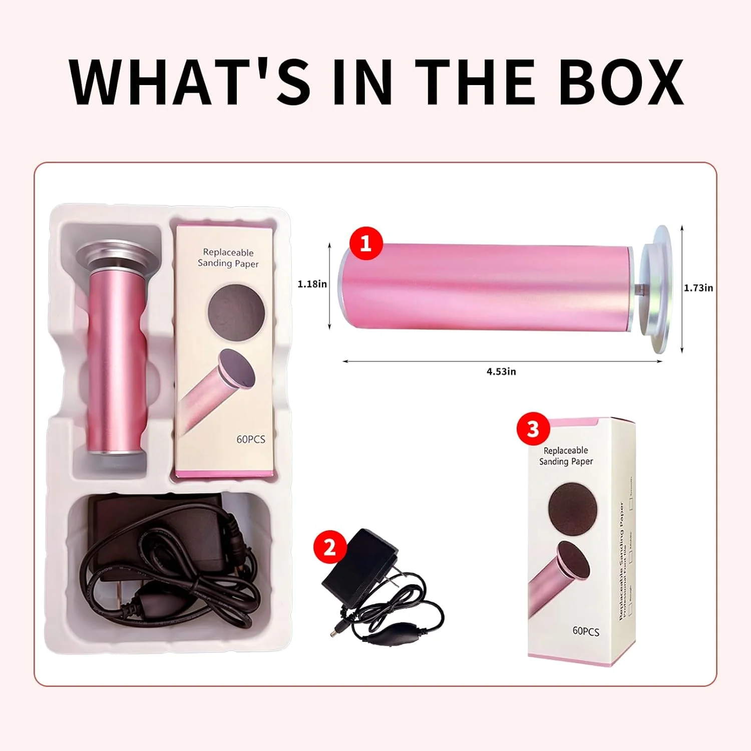 سوهان برقی پدیکور توروکو، سوهان پا با سرعت قابل تنظیم برای از بین بردن پوست مرده و پاشنه های ترک خورده، ابزار حرفه ای پدیکور با 60 عدد دیسک سمباده، مراقبت بدون درد پا برای آقایان و بانوان (صورتی) سوهان برقی پدیکور توروکو، سوهان پا با سرعت قابل تنظیم برای از بین بردن پوست مرده و پاشنه های ترک خورده، ابزار حرفه ای پدیکور با 60 عدد دیسک سمباده، مراقبت بدون درد پا برای آقایان و بانوان (صورتی)