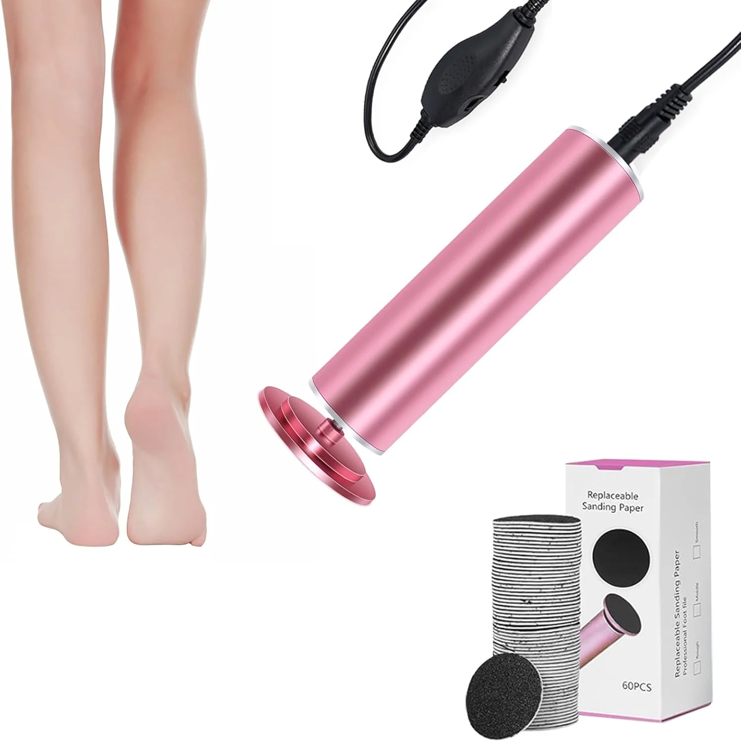 سوهان برقی پدیکور توروکو، سوهان پا با سرعت قابل تنظیم برای از بین بردن پوست مرده و پاشنه های ترک خورده، ابزار حرفه ای پدیکور با 60 عدد دیسک سمباده، مراقبت بدون درد پا برای آقایان و بانوان (صورتی) سوهان برقی پدیکور توروکو، سوهان پا با سرعت قابل تنظیم برای از بین بردن پوست مرده و پاشنه های ترک خورده، ابزار حرفه ای پدیکور با 60 عدد دیسک سمباده، مراقبت بدون درد پا برای آقایان و بانوان (صورتی)