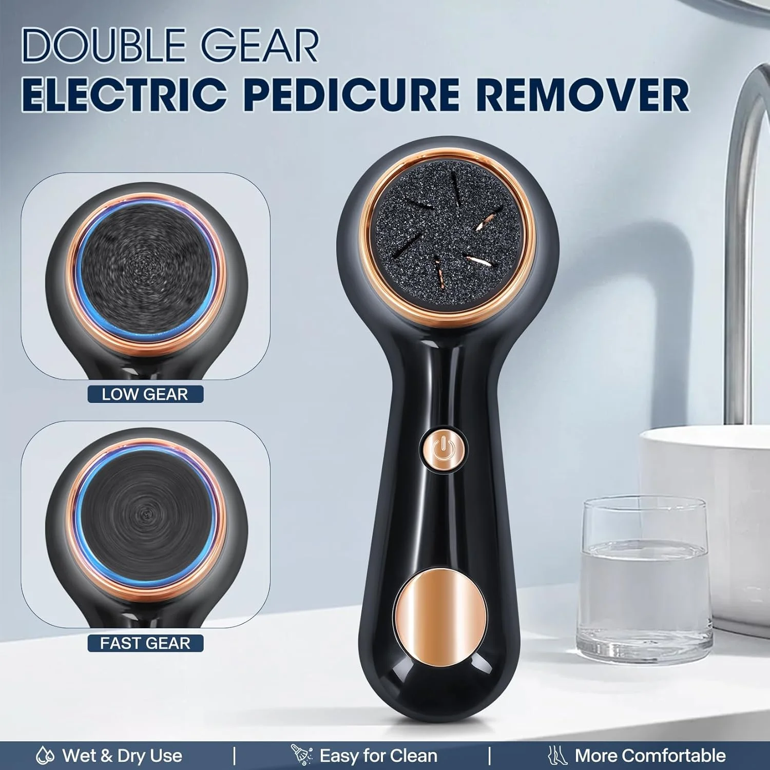 سوهان برقی پینه پا تودو، ابزار پدیکور برقی قابل تنظیم سرعت، ضد آب و قابل شارژ برای از بین بردن پوست مرده پا (مشکی) سوهان برقی پینه پا تودو، ابزار پدیکور برقی قابل تنظیم سرعت، ضد آب و قابل شارژ برای از بین بردن پوست مرده پا (مشکی)