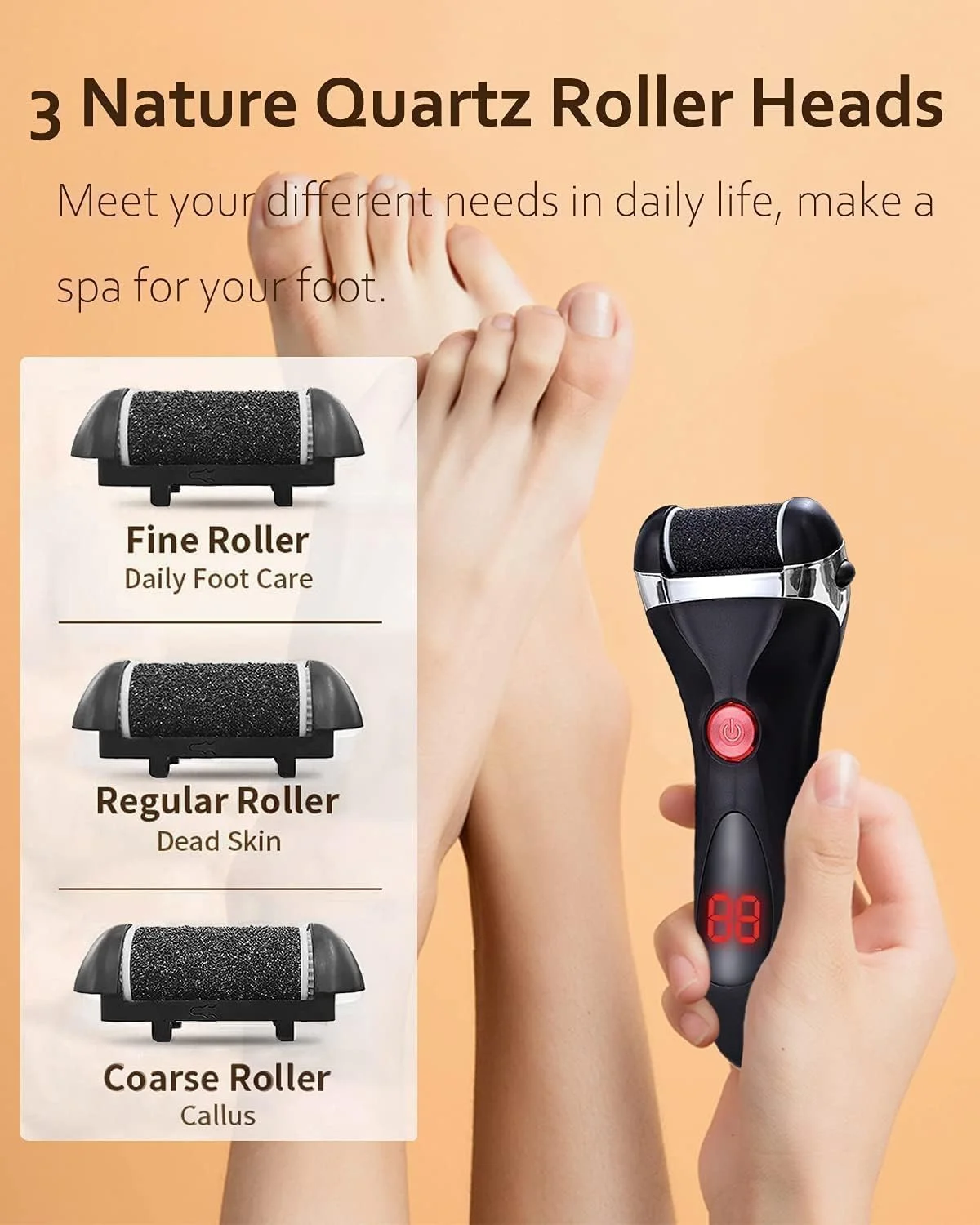 سوهان برقی پا SYOSI برای پوست سخت، قابل شارژ USB، ضد آب، از بین برنده پینه با 3 غلتک سنگ پا و ست اسکراپر پا 10 در 1، مراقبت از پا برای پاشنه ترک خورده خشک سوهان برقی پا SYOSI برای پوست سخت، قابل شارژ USB، ضد آب، از بین برنده پینه با 3 غلتک سنگ پا و ست اسکراپر پا 10 در 1، مراقبت از پا برای پاشنه ترک خورده خشک