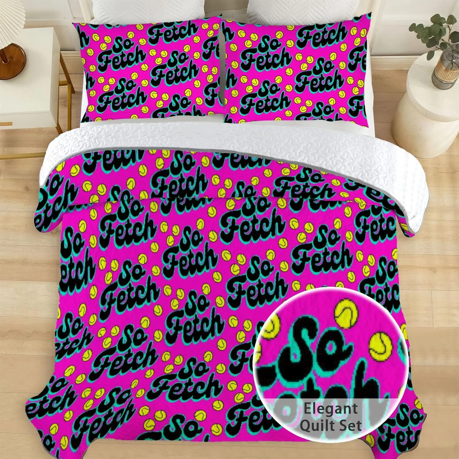 روتختی لحاف دار آلنجوی طرح زنبورهای ملکه دبیرستان، ست روتختی درام Clique، پارچه لحاف قابل شستشو با 2 روبالشی SC00331-007