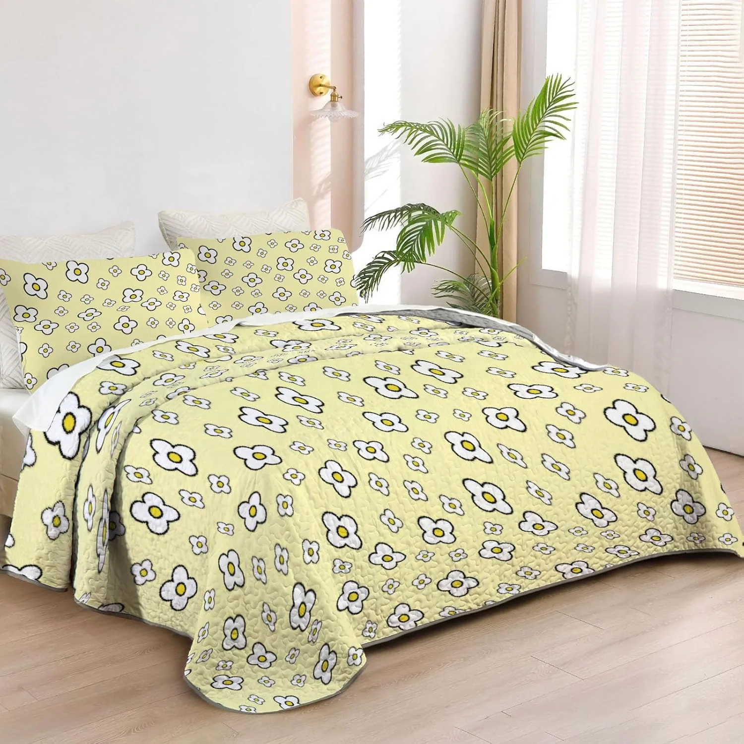 روتختی دونفره آلنجوی طرح ملودی شیرین، ست روتختی خرگوش صورتی، لحاف پارچه ای قابل شستشو به همراه 2 روبالشتی SC00205-007