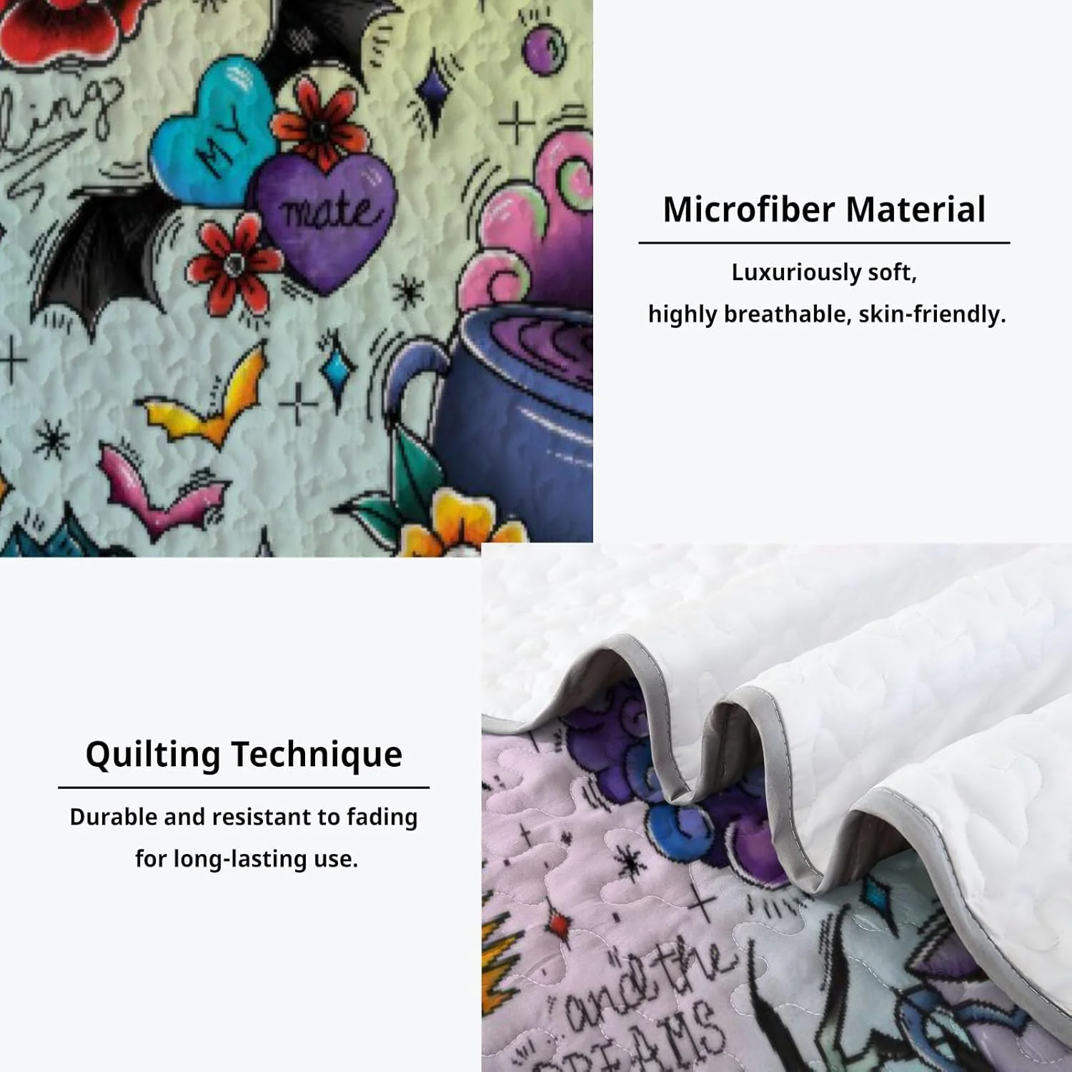 روتختی لحافی سایز کوئین Allenjoy طرح افسانه ای جنگ، ست روتختی جادویی و عاشقانه، روکش لحاف پارچه ای قابل شستشو با 2 روبالشتی SC00015-007