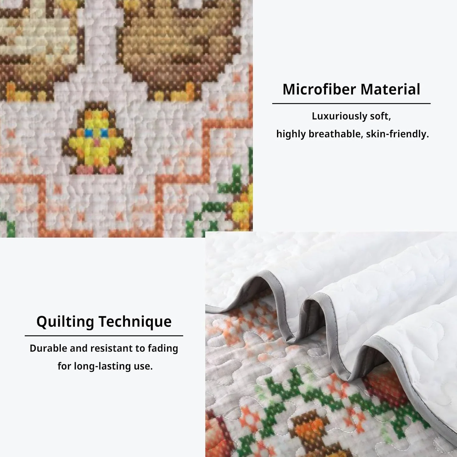 رو تختی طرح مزرعه ماجراجویی سایز کینگ Allenjoy، ست روتختی بازی، لحاف پارچه ای قابل شستشو با 2 روبالشتی SC00094-007