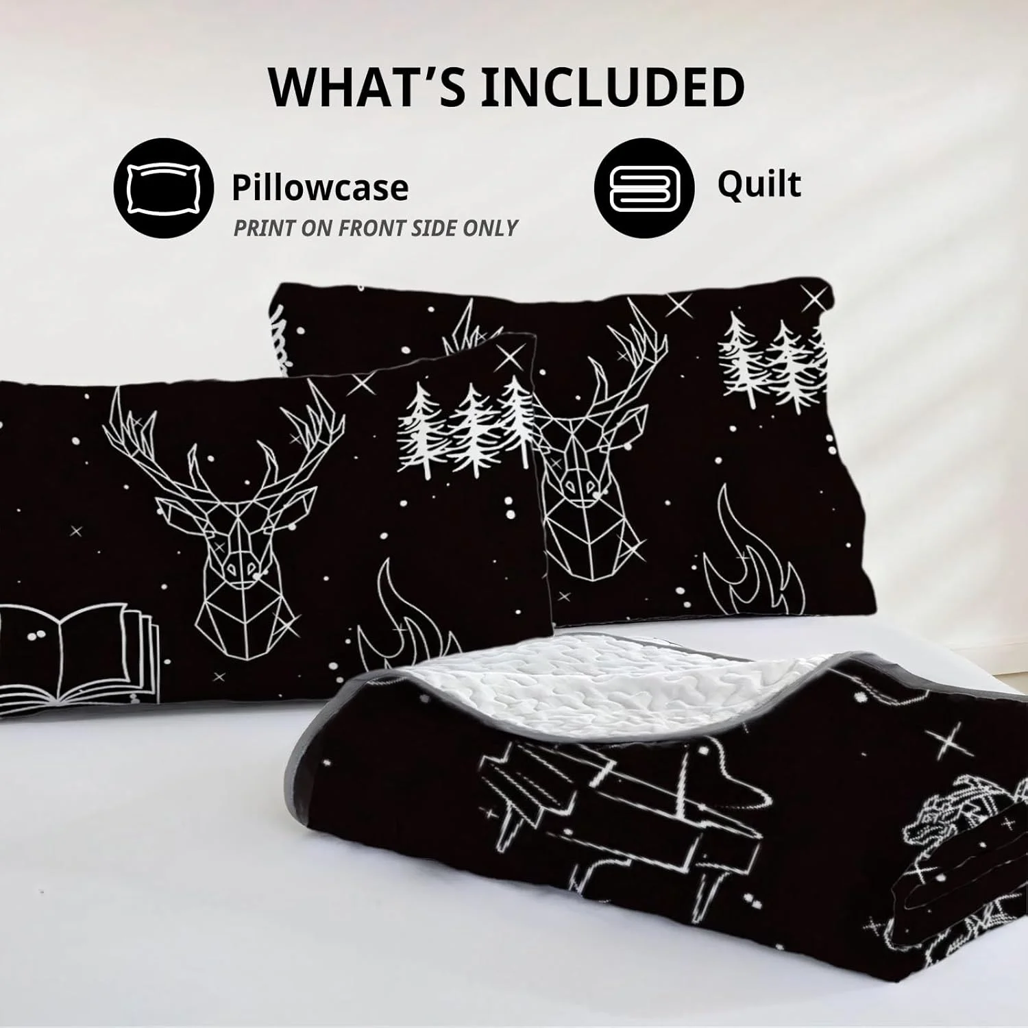 رو تختی دو نفره آلنجوی، لحاف شیشه ای و فولادی، تاج سایه ها، ست روتختی، پارچه لحاف قابل شستشو با 1 روبالشی SC00026-007