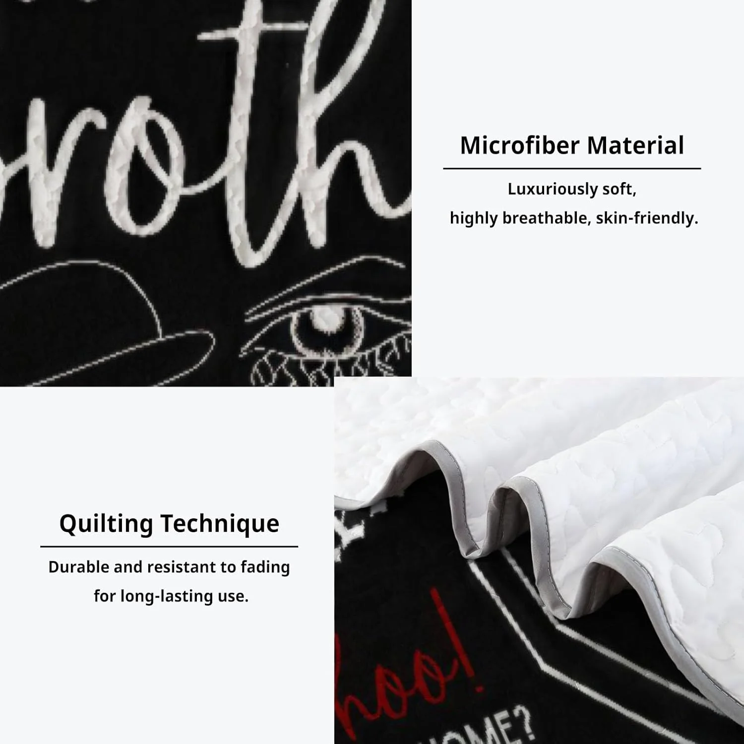 رو تختی آلنجوی طرح خون آشام سایز دوقلو، ست روتختی عرفانی، لحاف پارچه ای قابل شستشو با 1 روبالشی SC00154-007