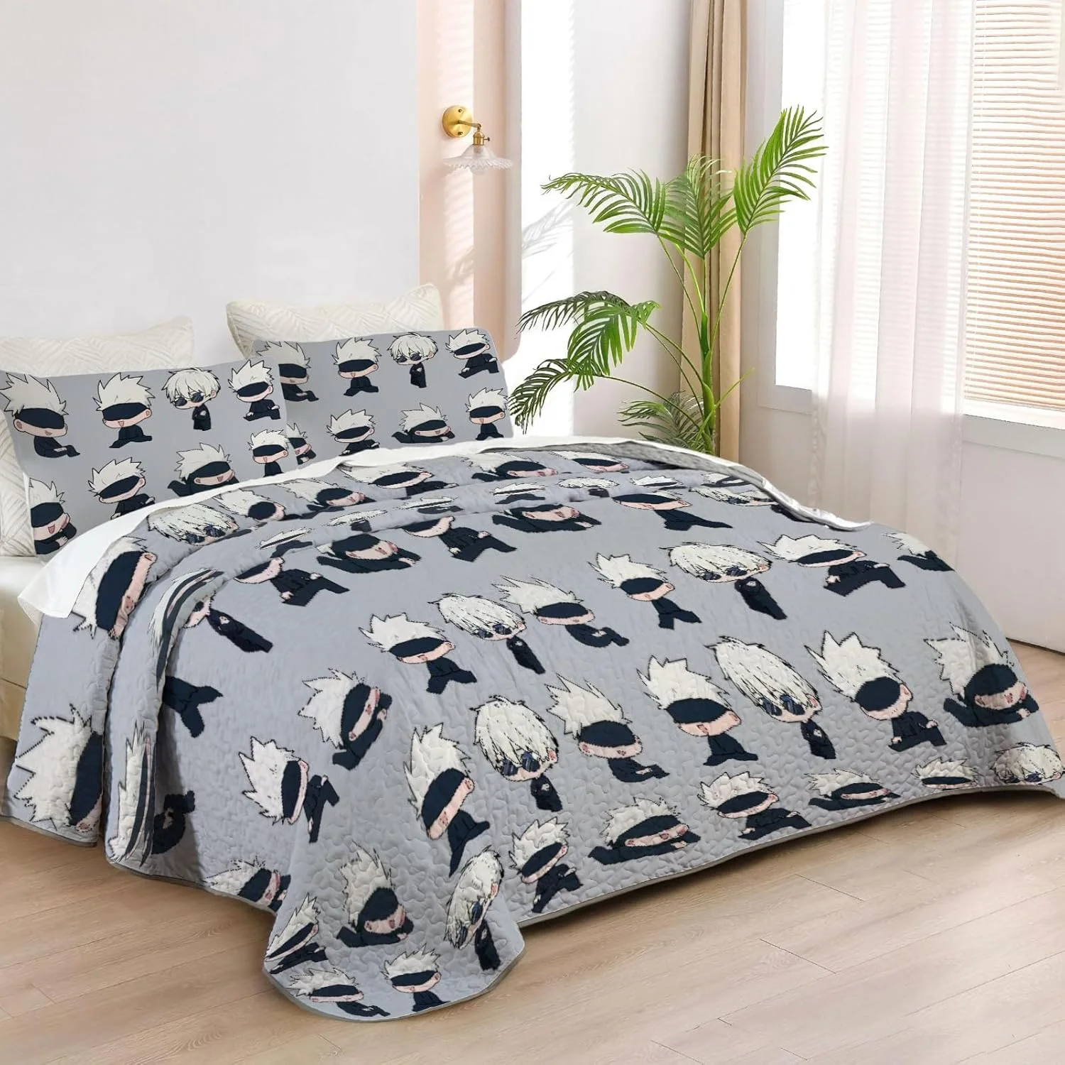 رو تختی دو نفره Allenjoy طرح جادوگران، ست روتختی انیمه، لحاف پارچه ای قابل شستشو با 1 روبالشی SC00230-007 رو تختی دو نفره Allenjoy طرح جادوگران، ست روتختی انیمه، لحاف پارچه ای قابل شستشو با 1 روبالشی SC00230-007