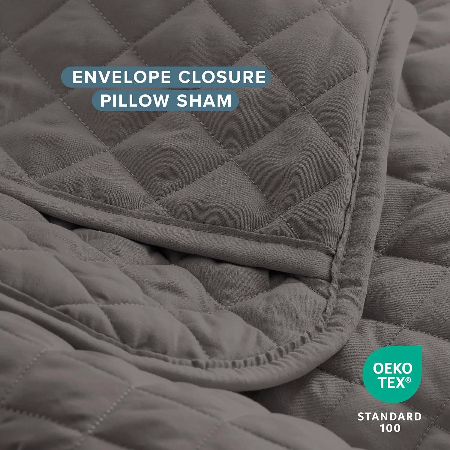 ست رو تختی دو تکه ممتاز Bare Home - سایز یک نفره/یک نفره بلند - طرح لوزی دوخته شده - فوق العاده نرم، لوکس، سبک وزن، مناسب تمام فصول (یک نفره/یک نفره بلند، خاکستری)