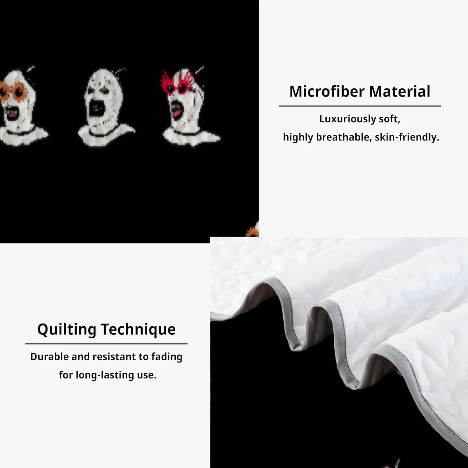 روتختی دو نفره آلنجوی طرح دلقک کابوس‌وار، ست روتختی نمایش ترسناک، لحاف پارچه‌ای قابل شستشو با 1 روبالشی مدل SC00202-007