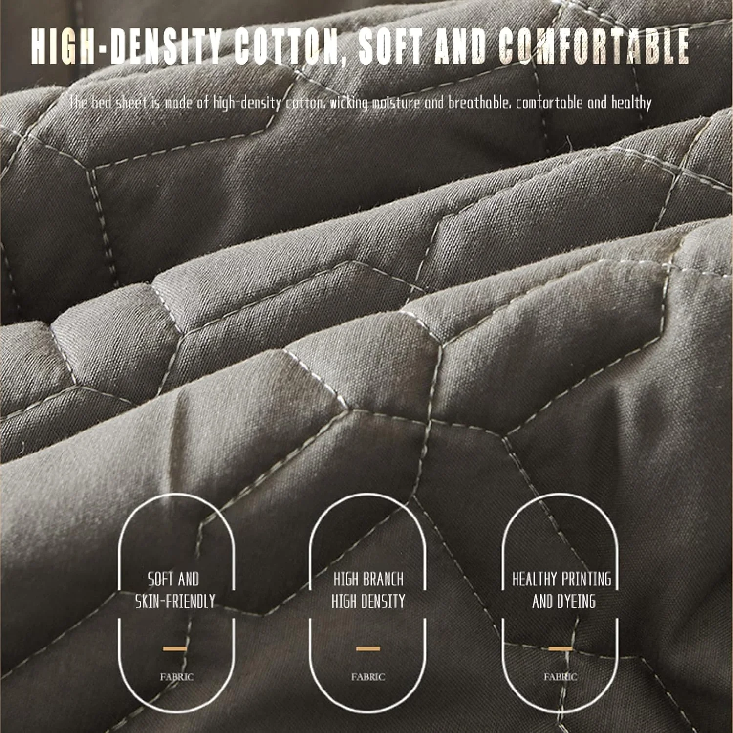 رو تختی پنبه ای BAJIN، رو تختی تکه دوزی شده شامل لحاف تنفسی، لحاف دوزی شده و ملحفه، 160x200+25 سانتی متر