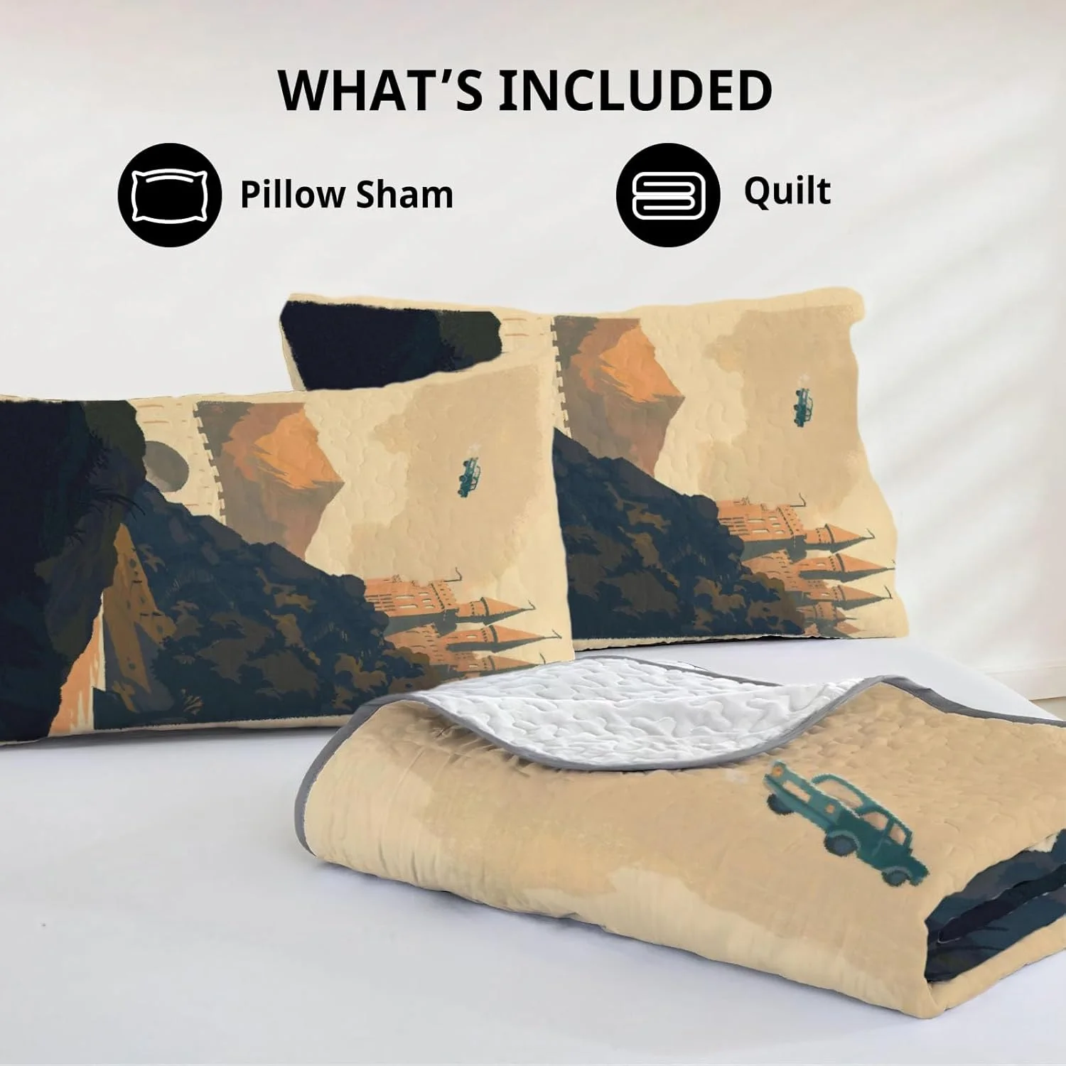 رو تختی طرح دنیای جادوگری سایز یک نفره Allenjoy، ست روتختی WWE، لحاف پارچه ای قابل شستشو با 1 روبالشی SC00208-007