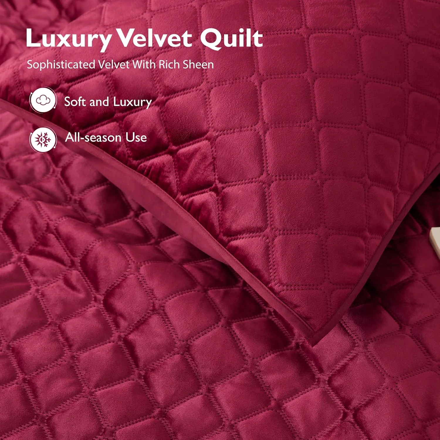 ست روتختی لحاف دار آلفا هوم سایز کوئین، ست لحاف مخملی لایه هوای سه بعدی شیک و ظریف، ست روتختی سبک وزن مناسب تمام فصول (1 روتختی، 2 روبالشی)